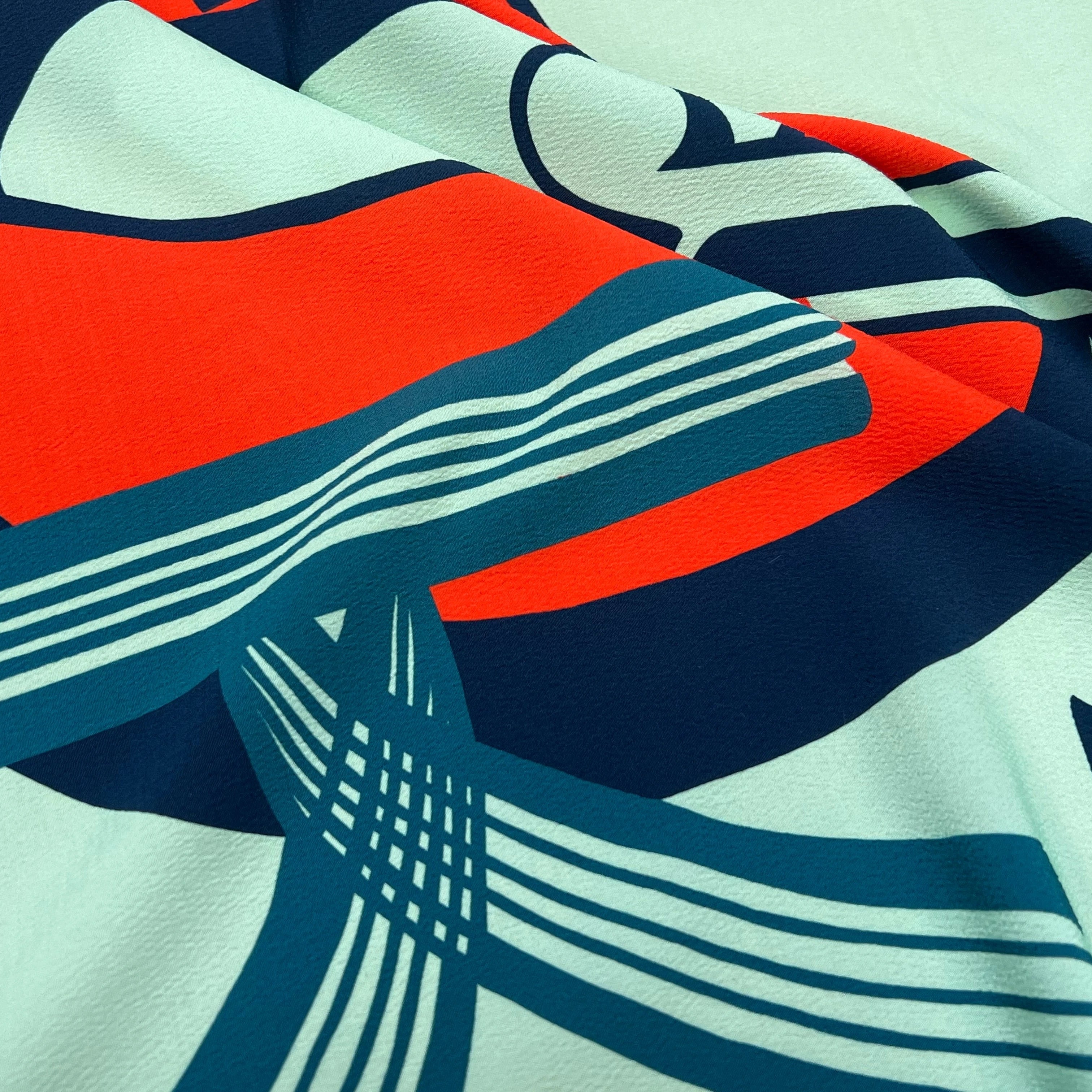 CRÈPE GAUFRÉ IMPRIMÉ FOND VERT MENTHE - My Little Coupon