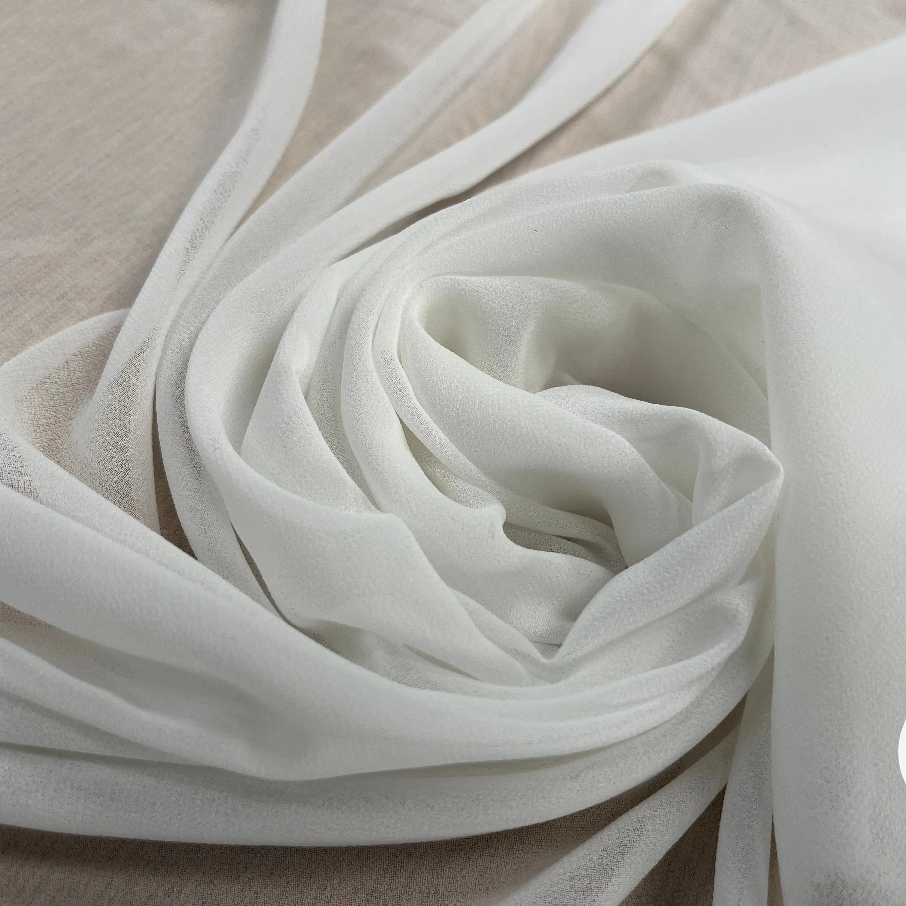 CREPE GEORGETTE BLANC POLYESTER - My Little Coupon