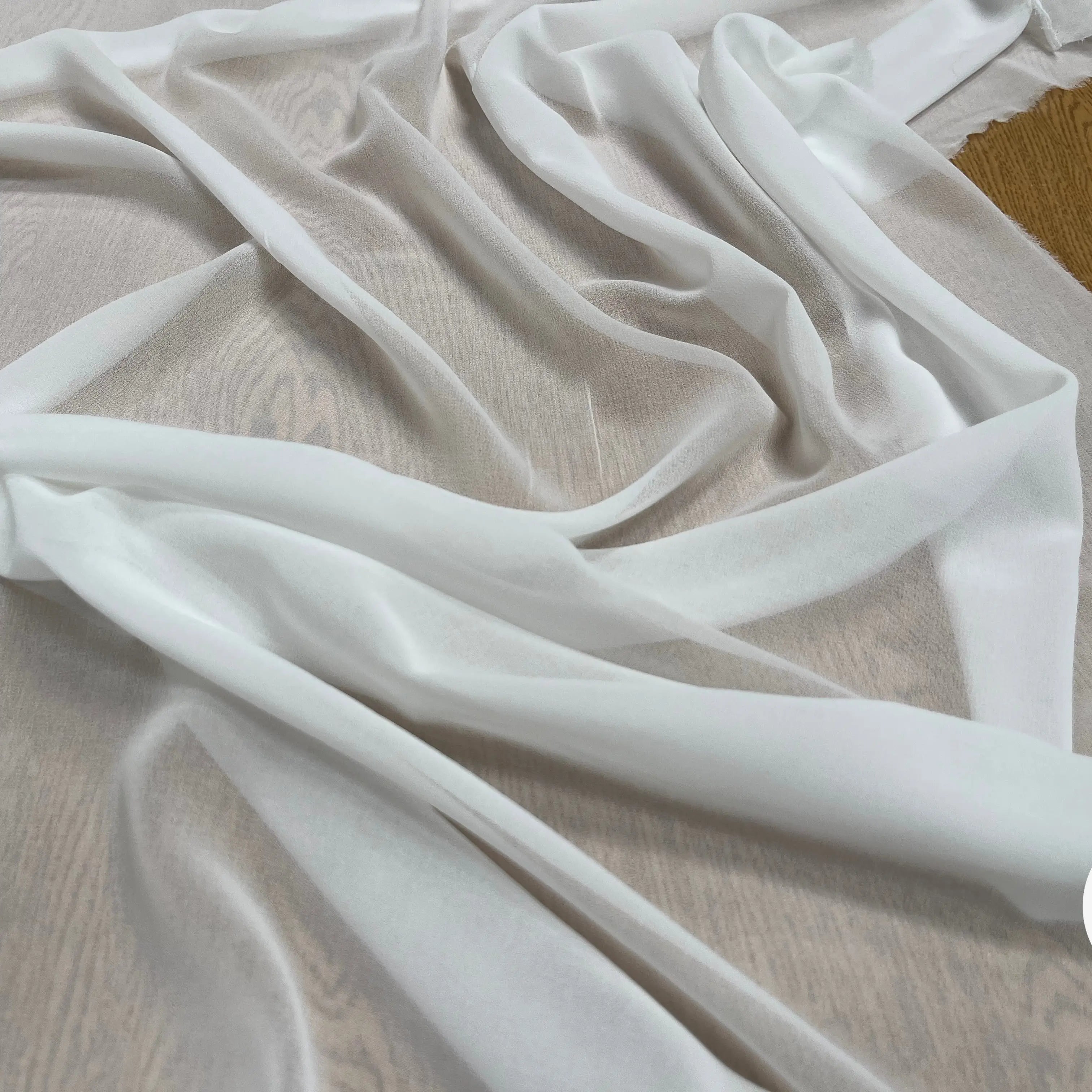 CREPE GEORGETTE BLANC POLYESTER - My Little Coupon