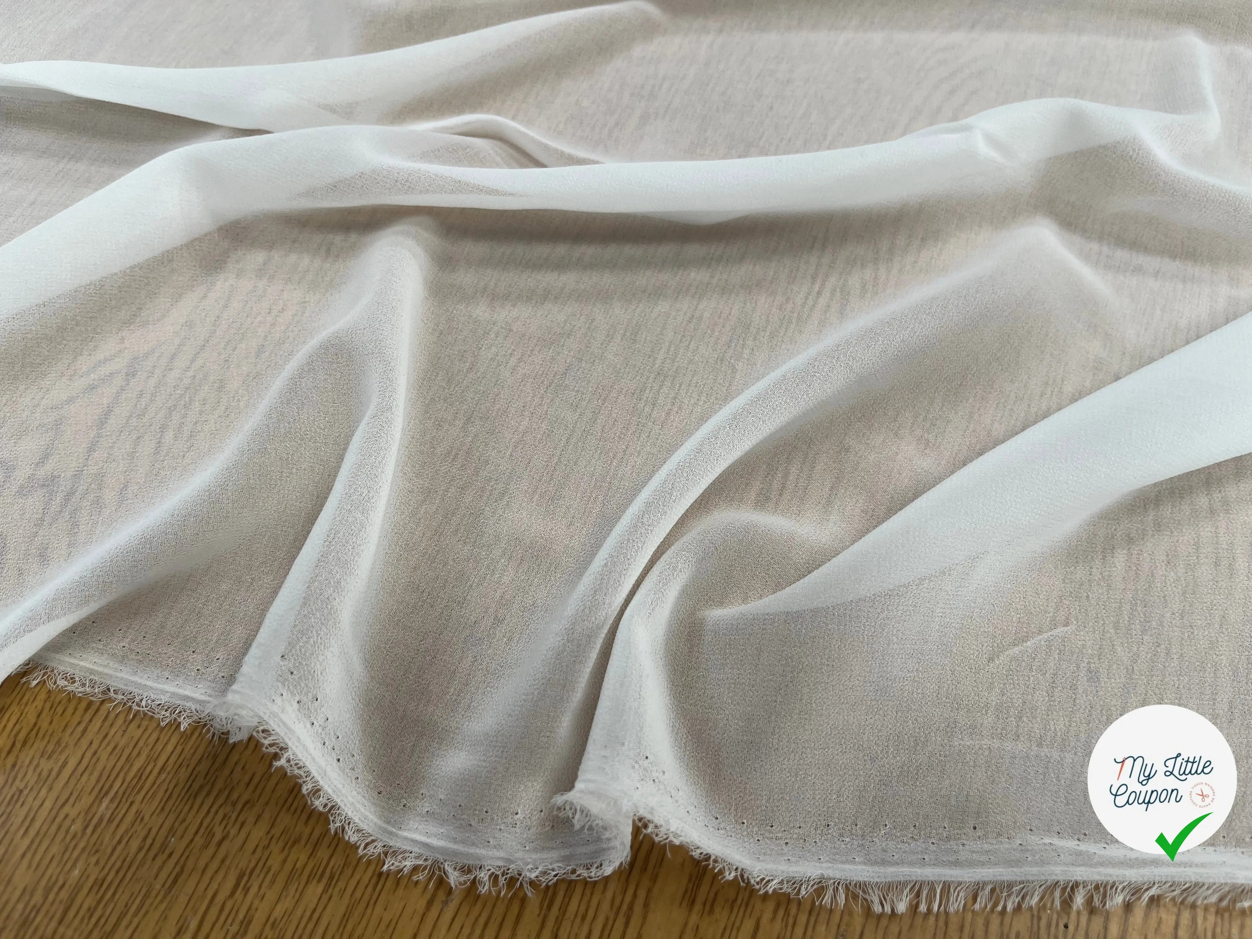 CREPE GEORGETTE BLANC POLYESTER - My Little Coupon