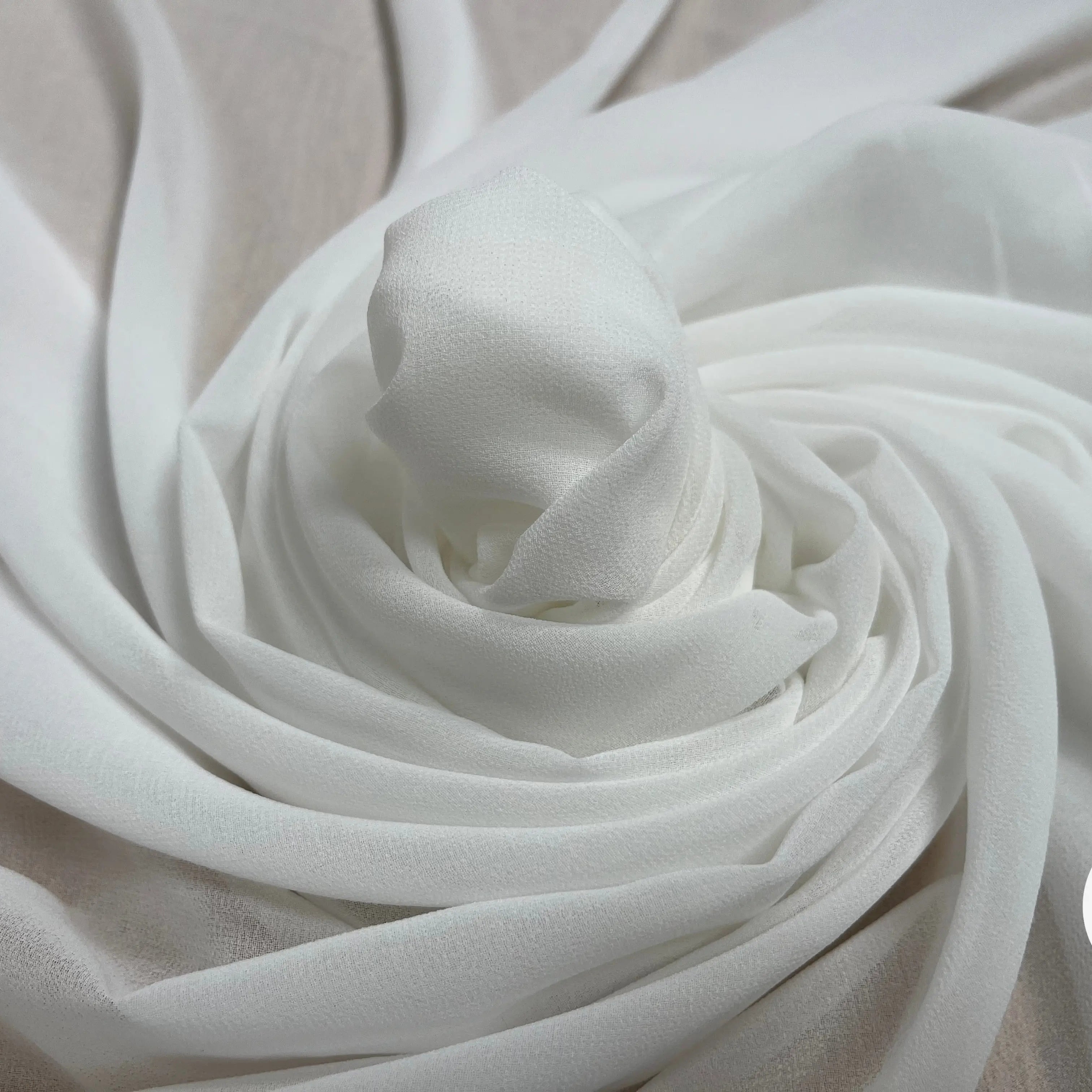 CREPE GEORGETTE BLANC POLYESTER - My Little Coupon