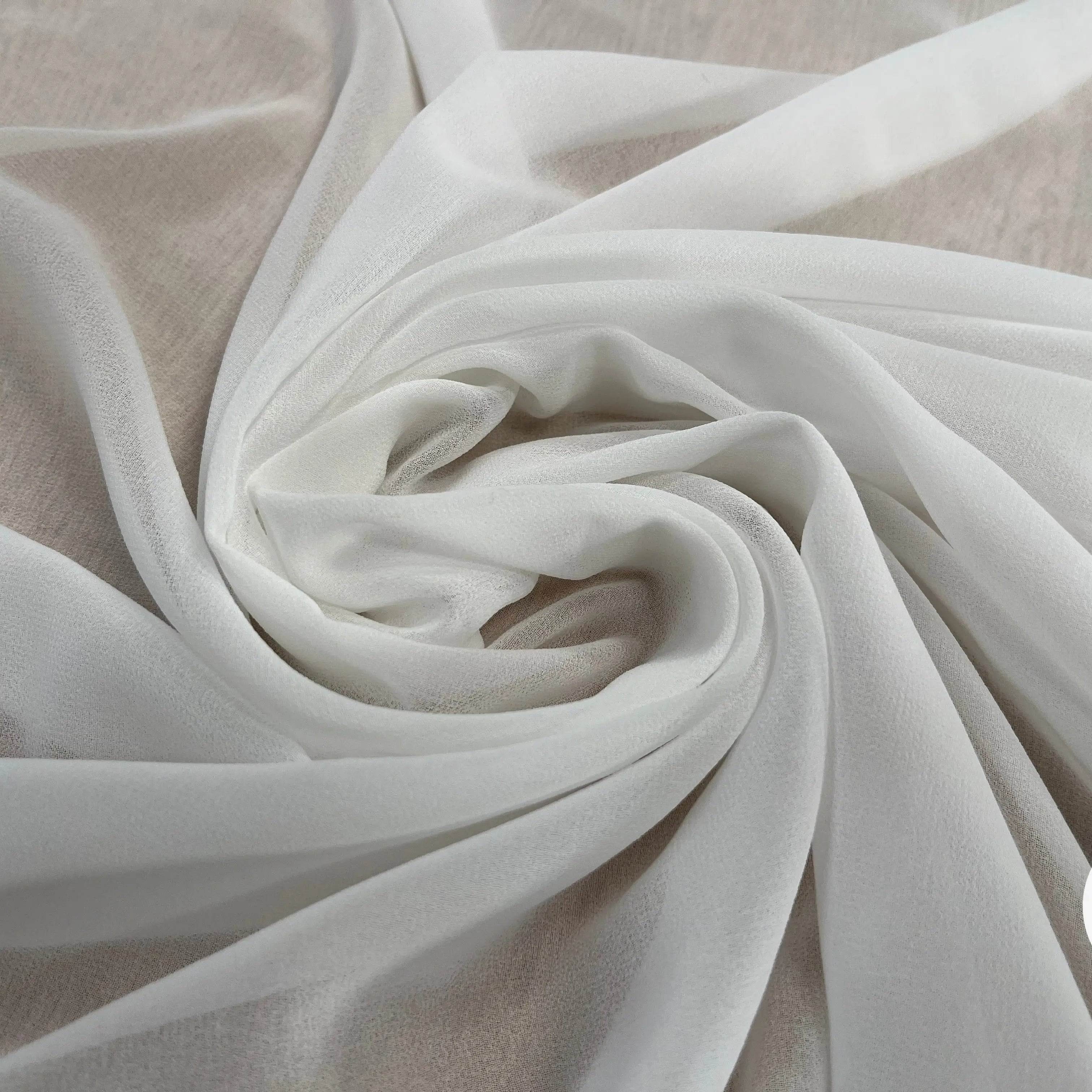 CREPE GEORGETTE BLANC POLYESTER - My Little Coupon