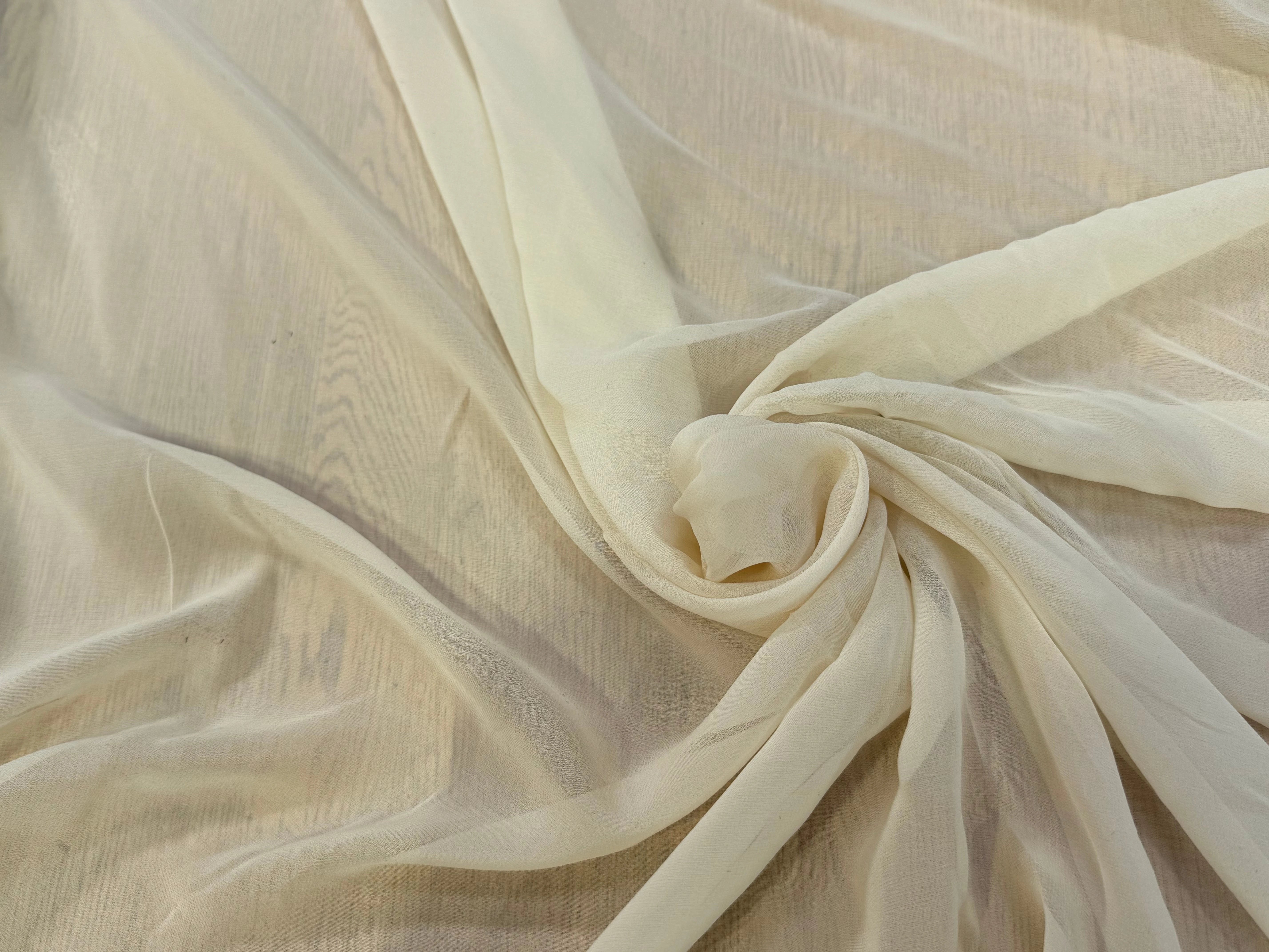 CREPE GEORGETTE DE SOIE BEIGE VANILLE - My Little Coupon