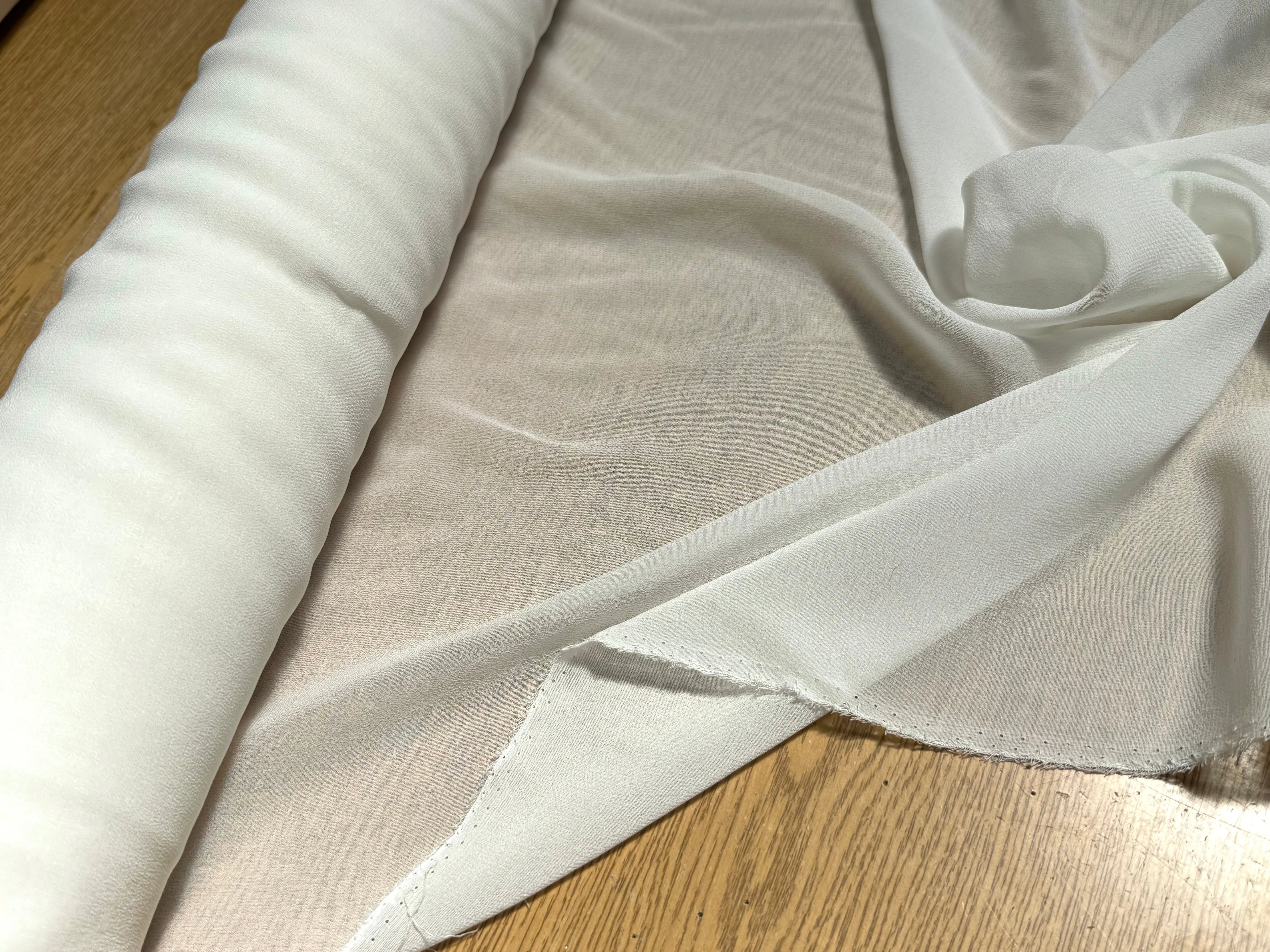 CREPE GEORGETTE DE SOIE ÉCRU FLUIDE 100% SOIE - My Little Coupon
