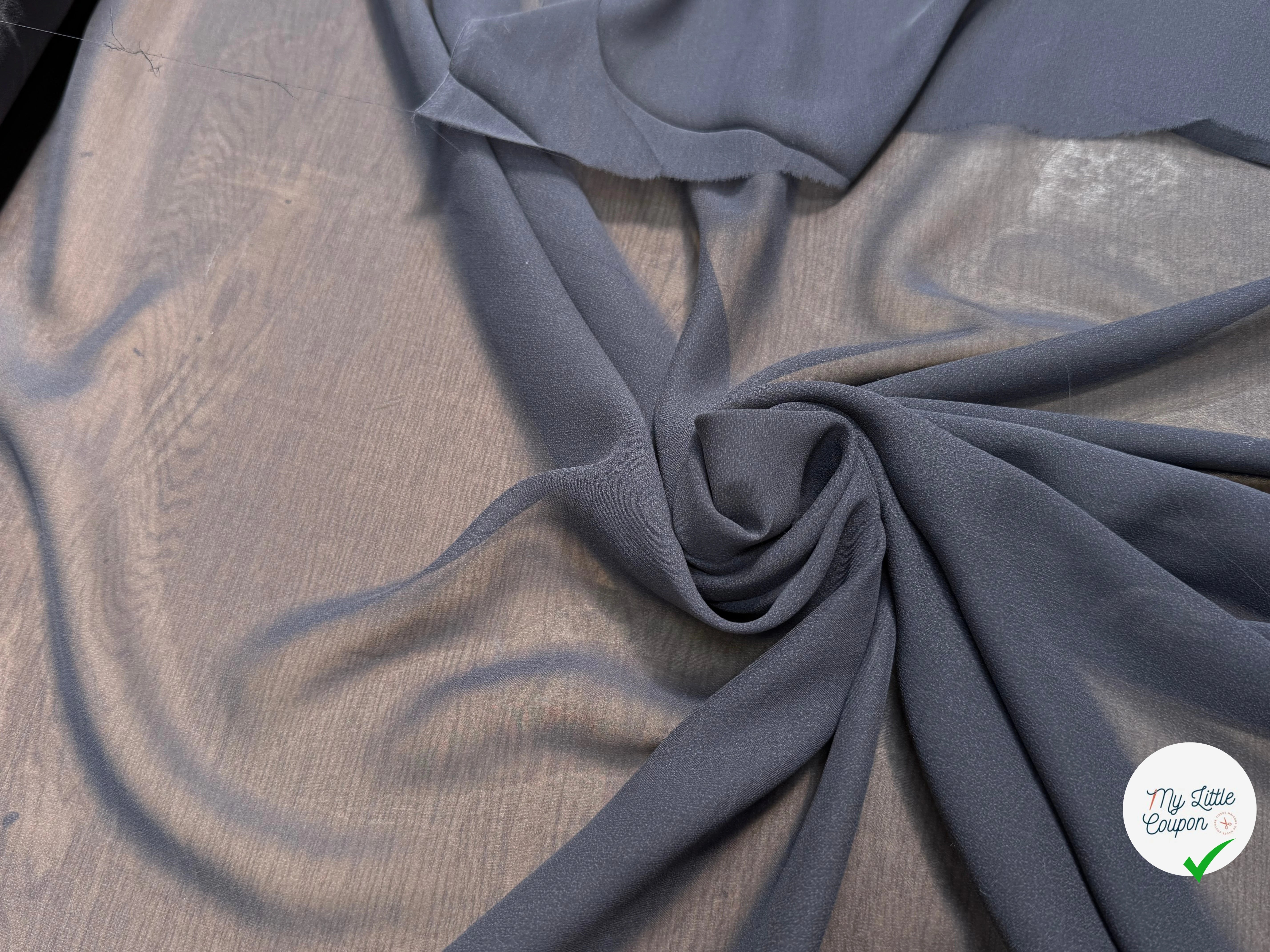 CREPE GEORGETTE DE SOIE ENCRE - My Little Coupon