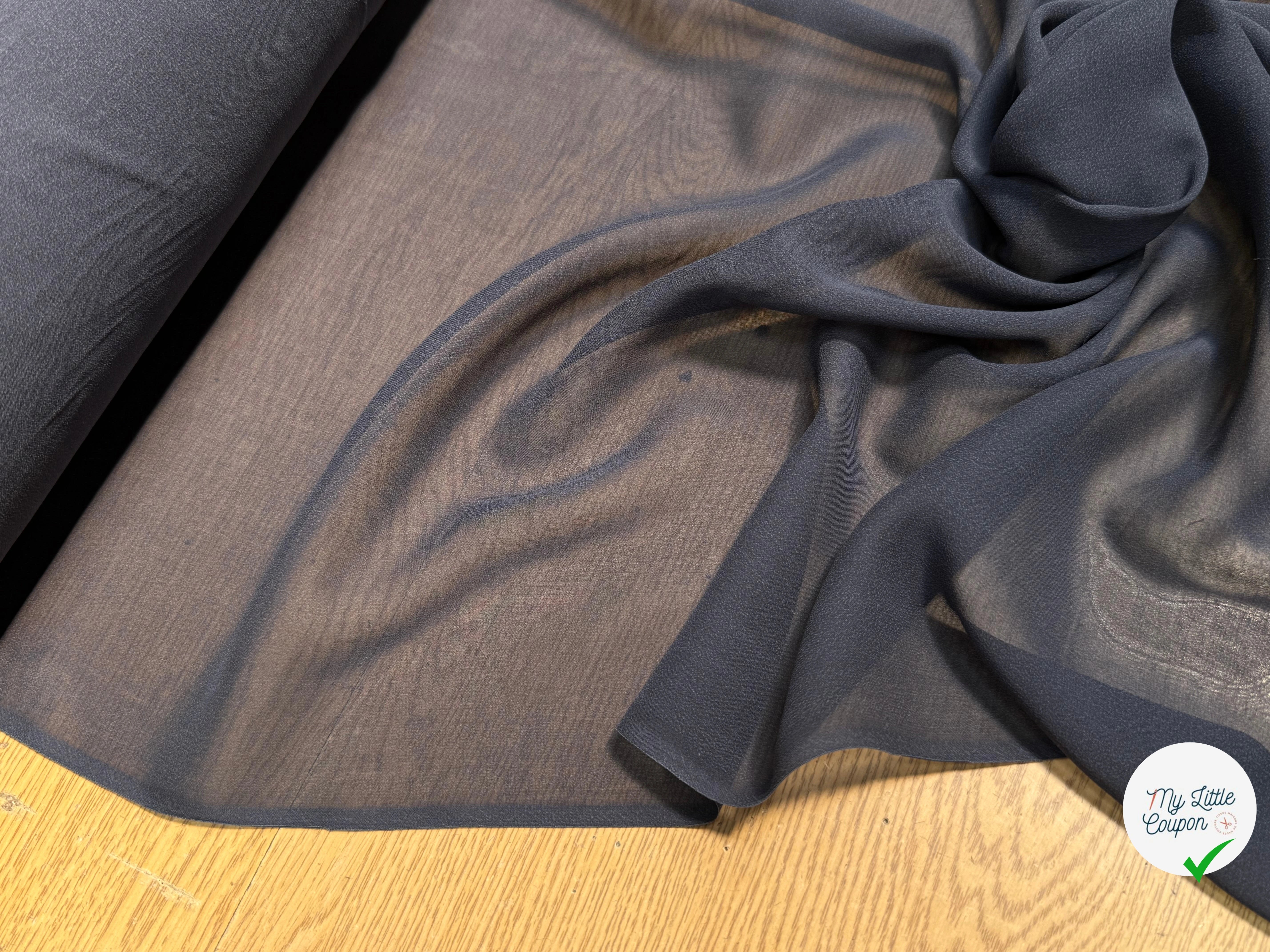 CREPE GEORGETTE DE SOIE ENCRE - My Little Coupon