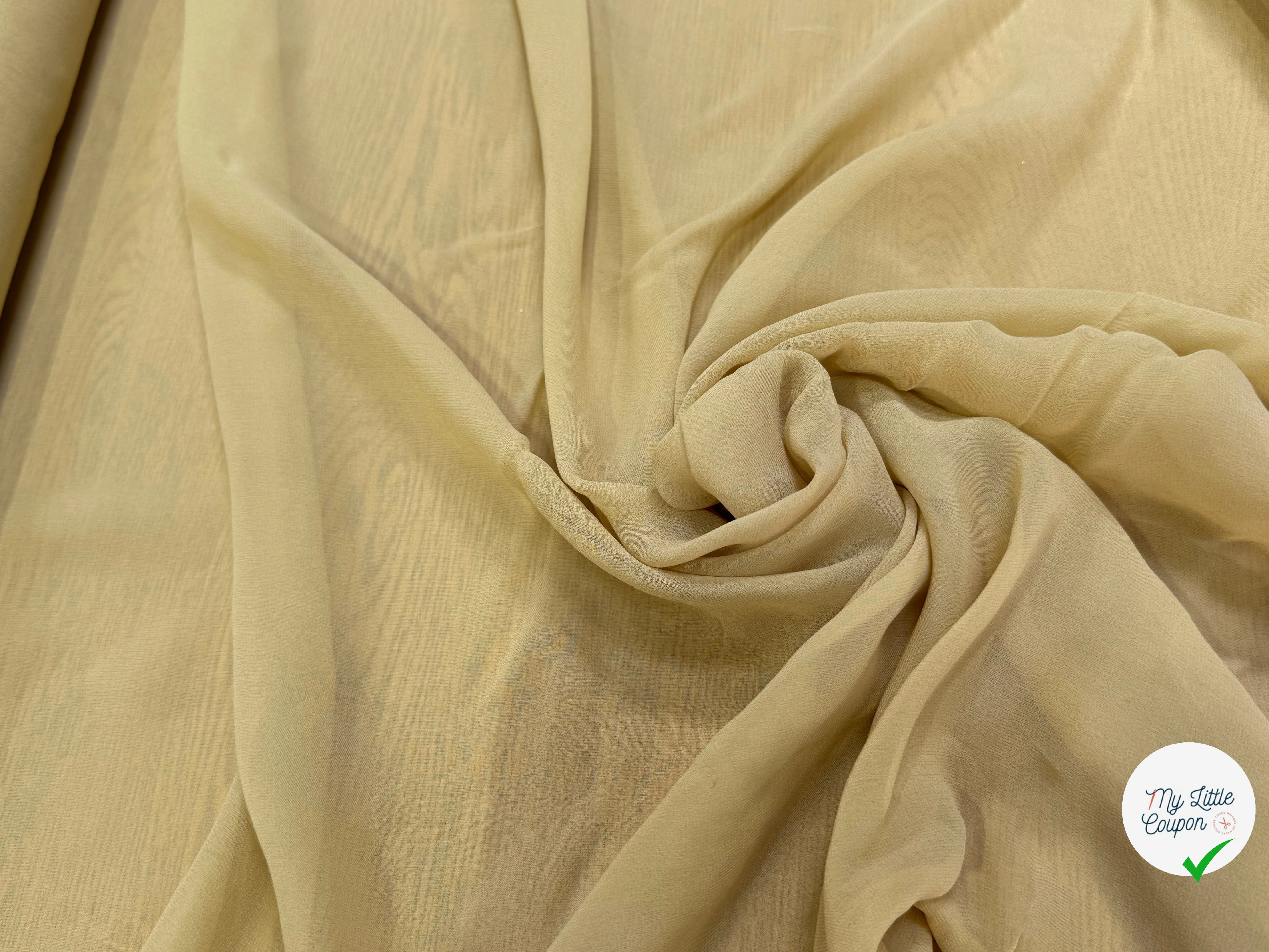 CREPE GEORGETTE DE SOIE GOLD - My Little Coupon