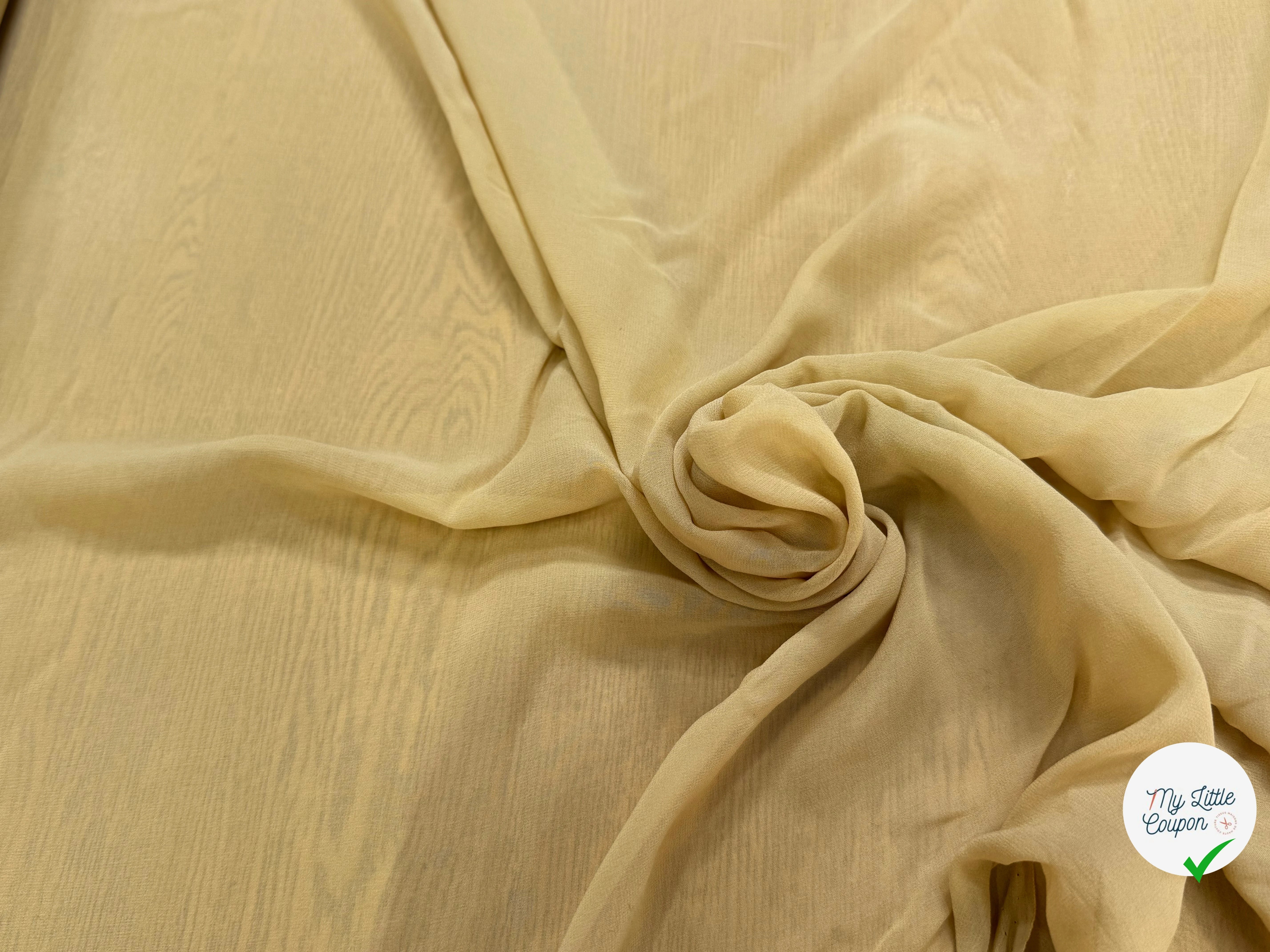 CREPE GEORGETTE DE SOIE GOLD - My Little Coupon
