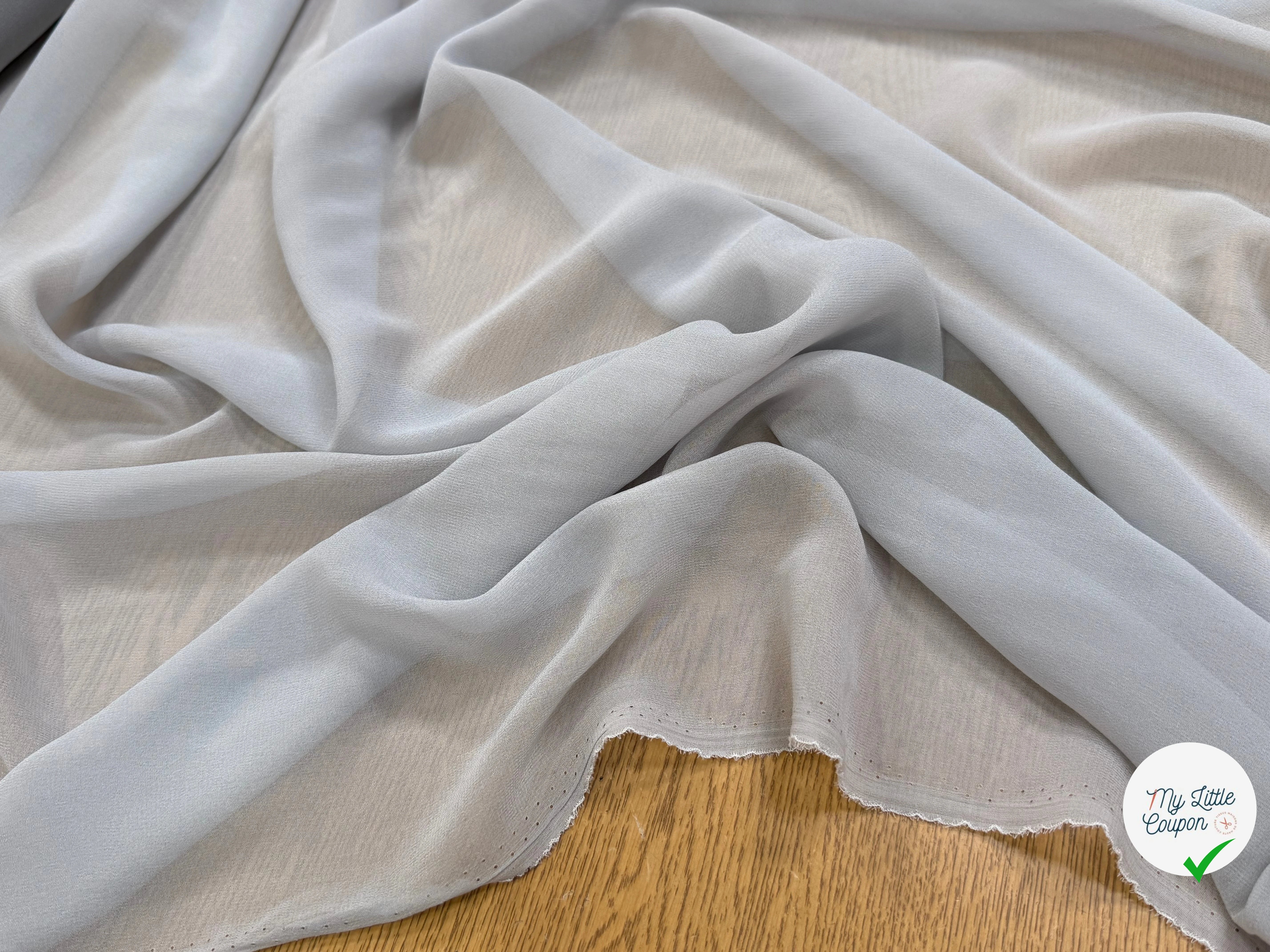 CREPE GEORGETTE DE SOIE GRIS SOURIS - My Little Coupon
