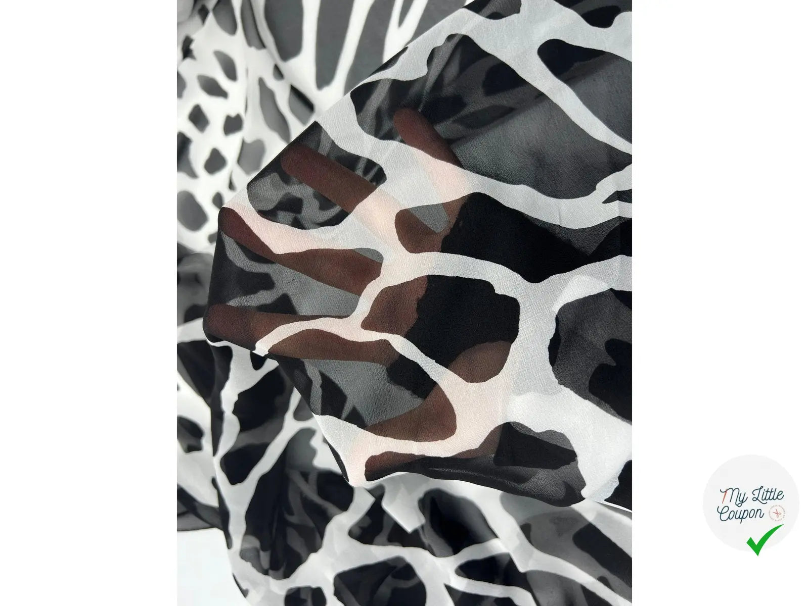 CRÊPE GEORGETTE DE SOIE IMPRIMÉ GIRAFE - My Little Coupon - tissu - coudre