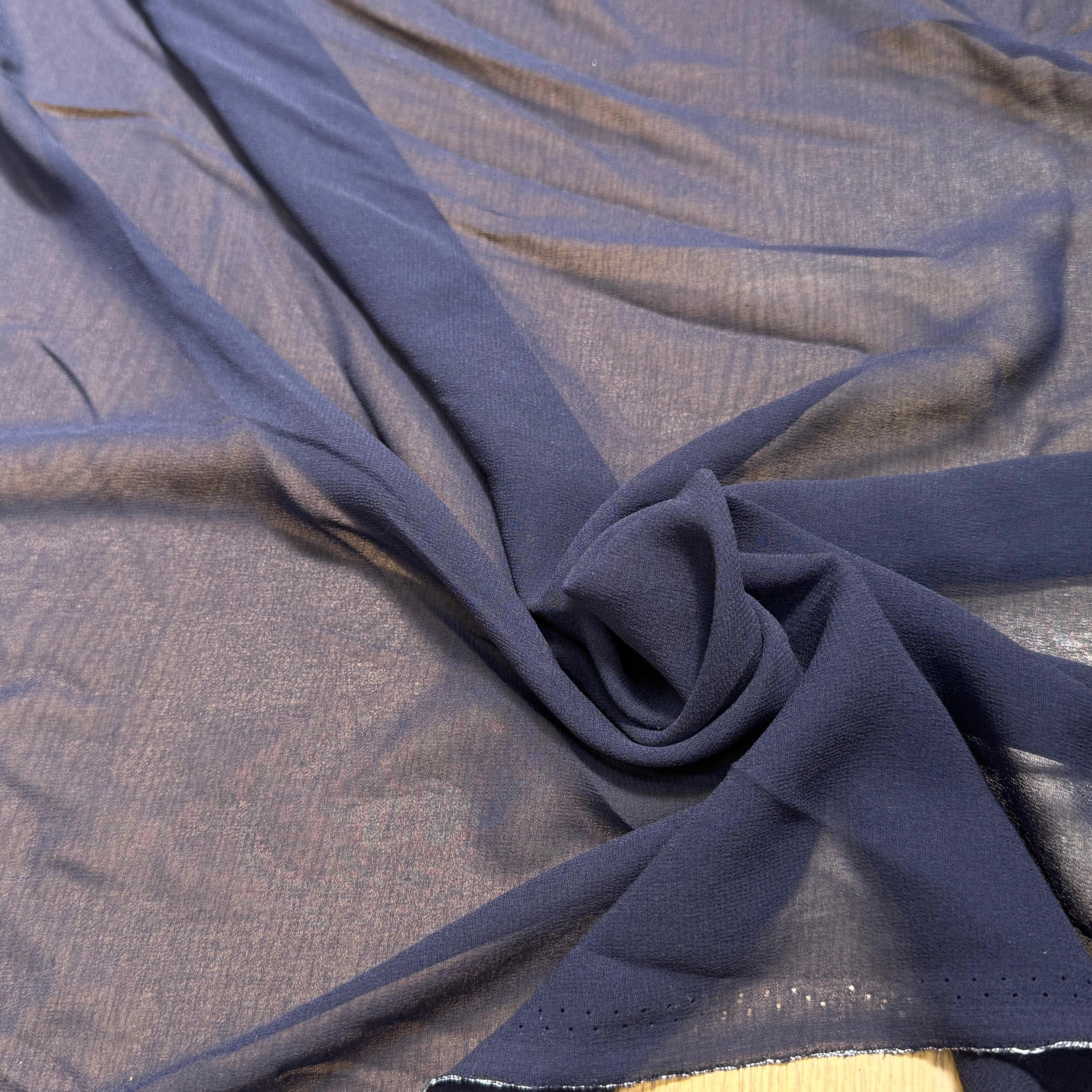 CREPE GEORGETTE DE SOIE MARINE EN 110 - My Little Coupon