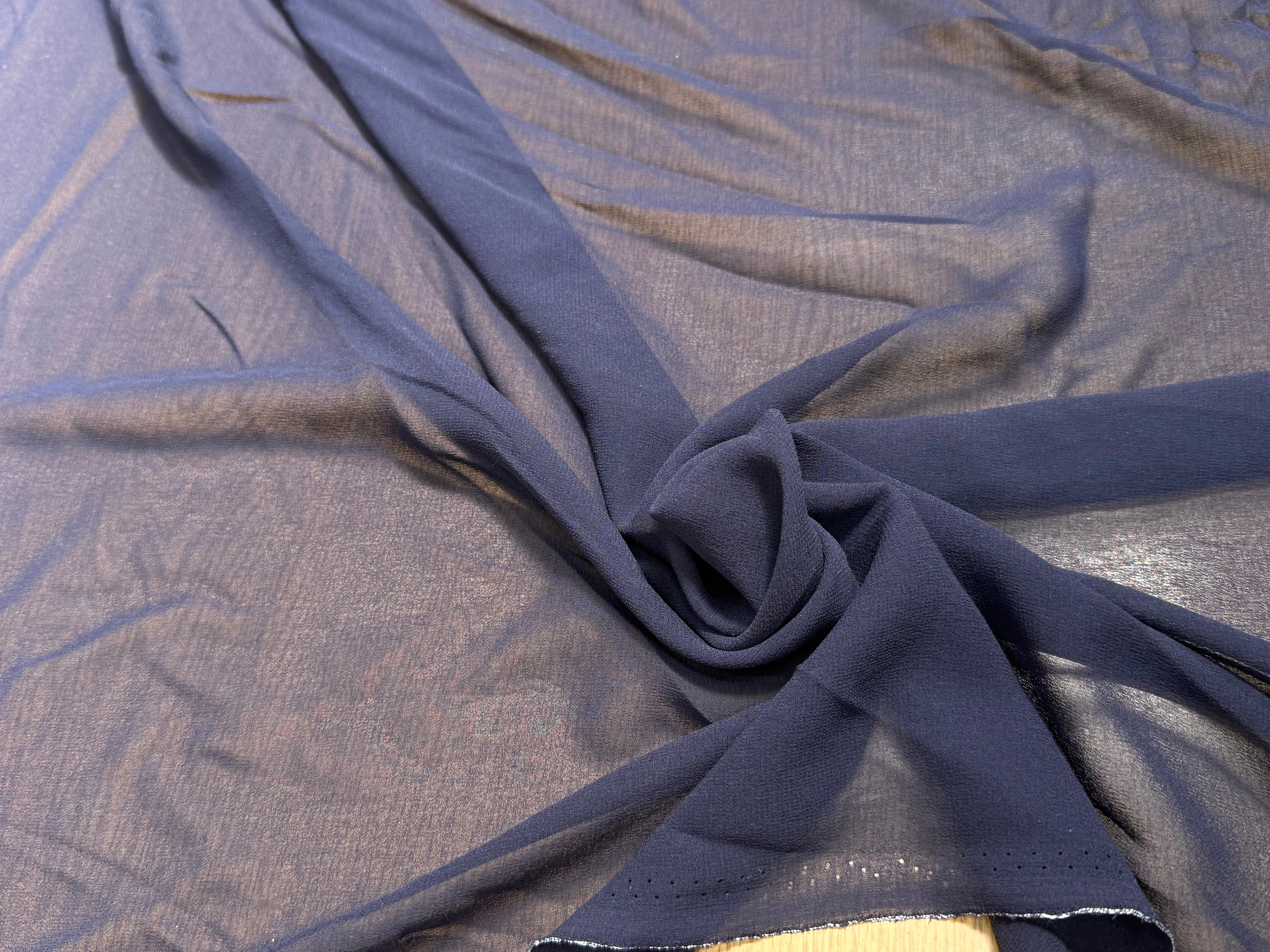 CREPE GEORGETTE DE SOIE MARINE EN 110 - My Little Coupon