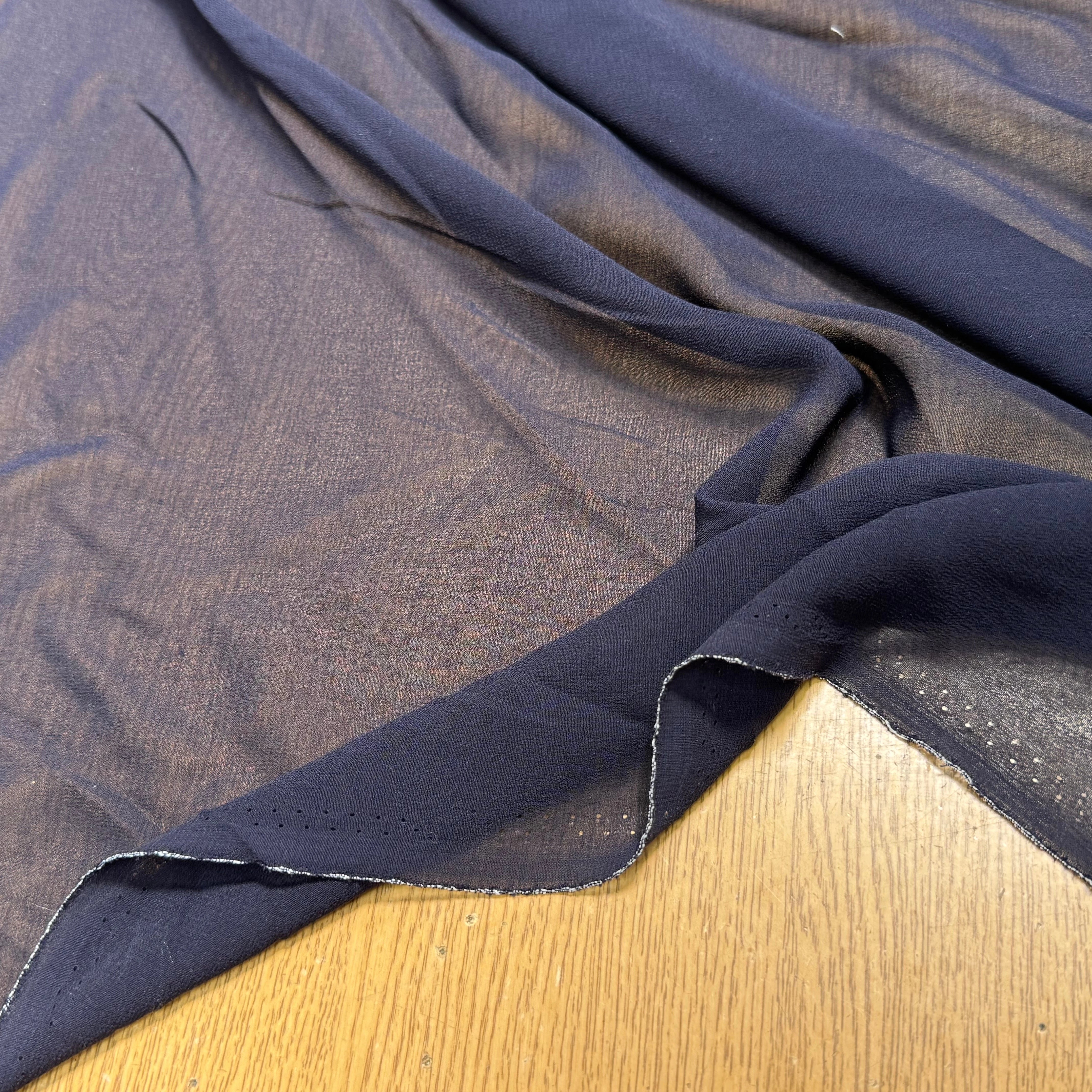 CREPE GEORGETTE DE SOIE MARINE EN 110 - My Little Coupon