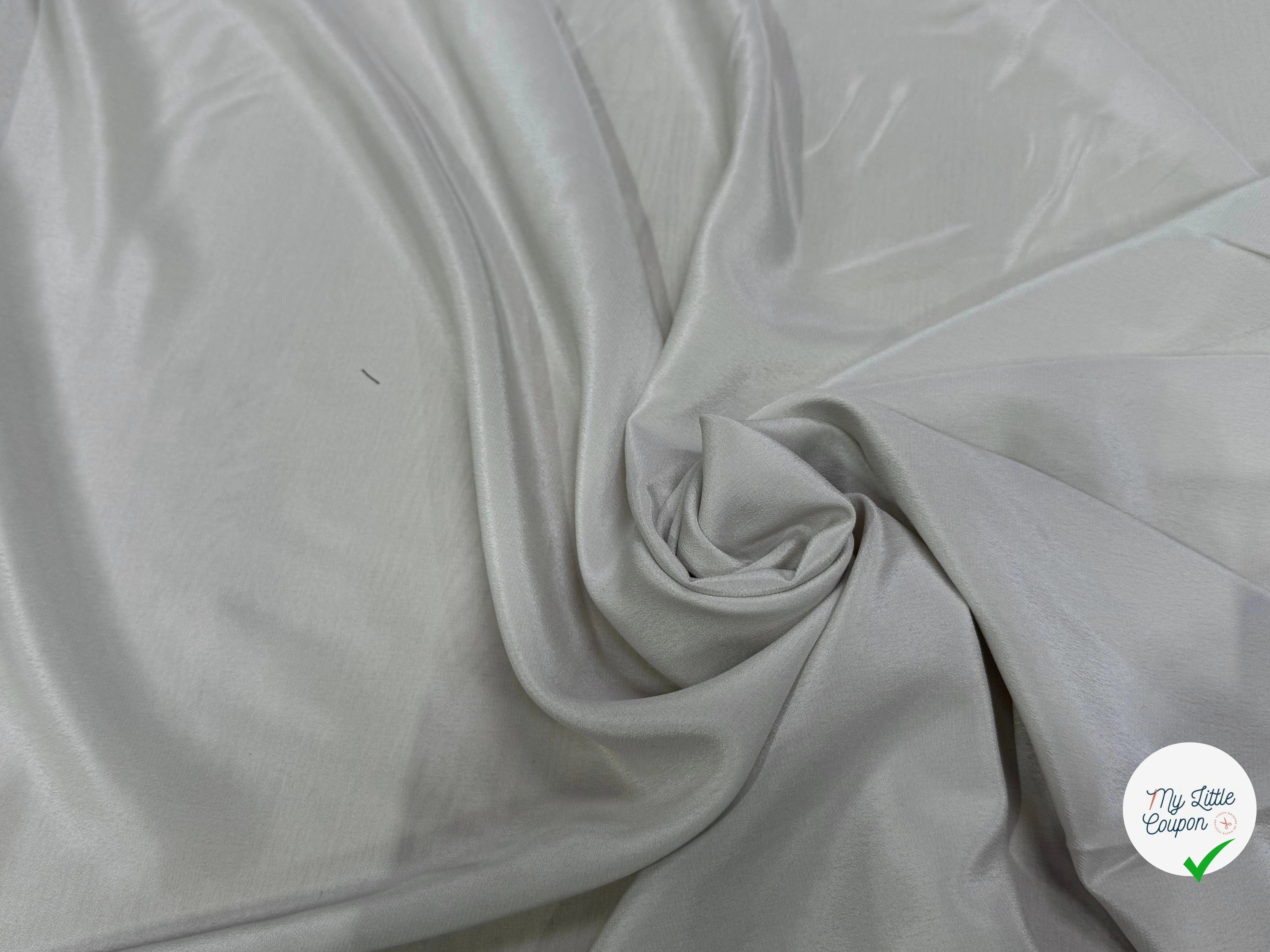CREPE GEORGETTE DE SOIE SATINÉ GRIS CLAIR - My Little Coupon