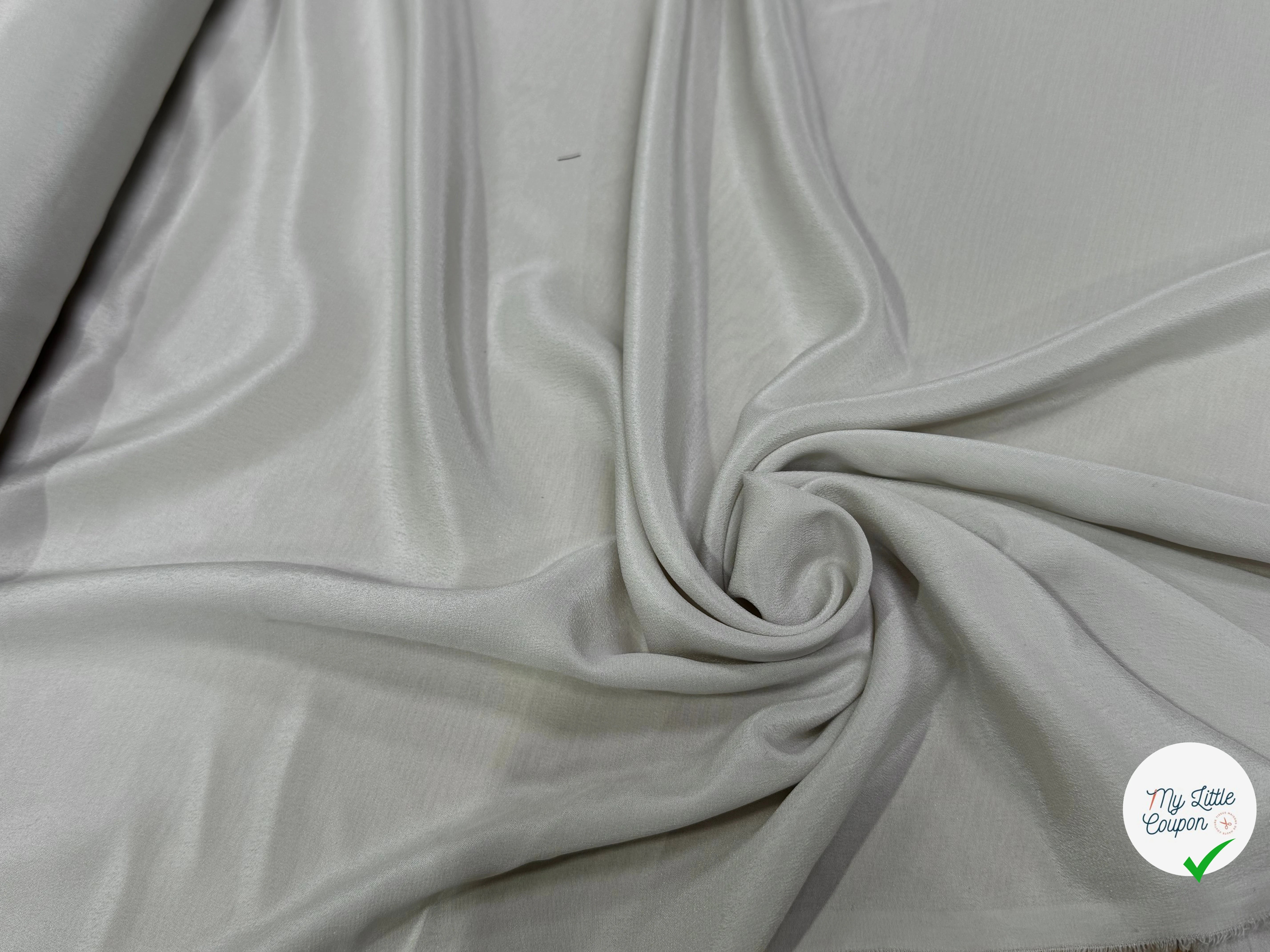 CREPE GEORGETTE DE SOIE SATINÉ GRIS CLAIR - My Little Coupon