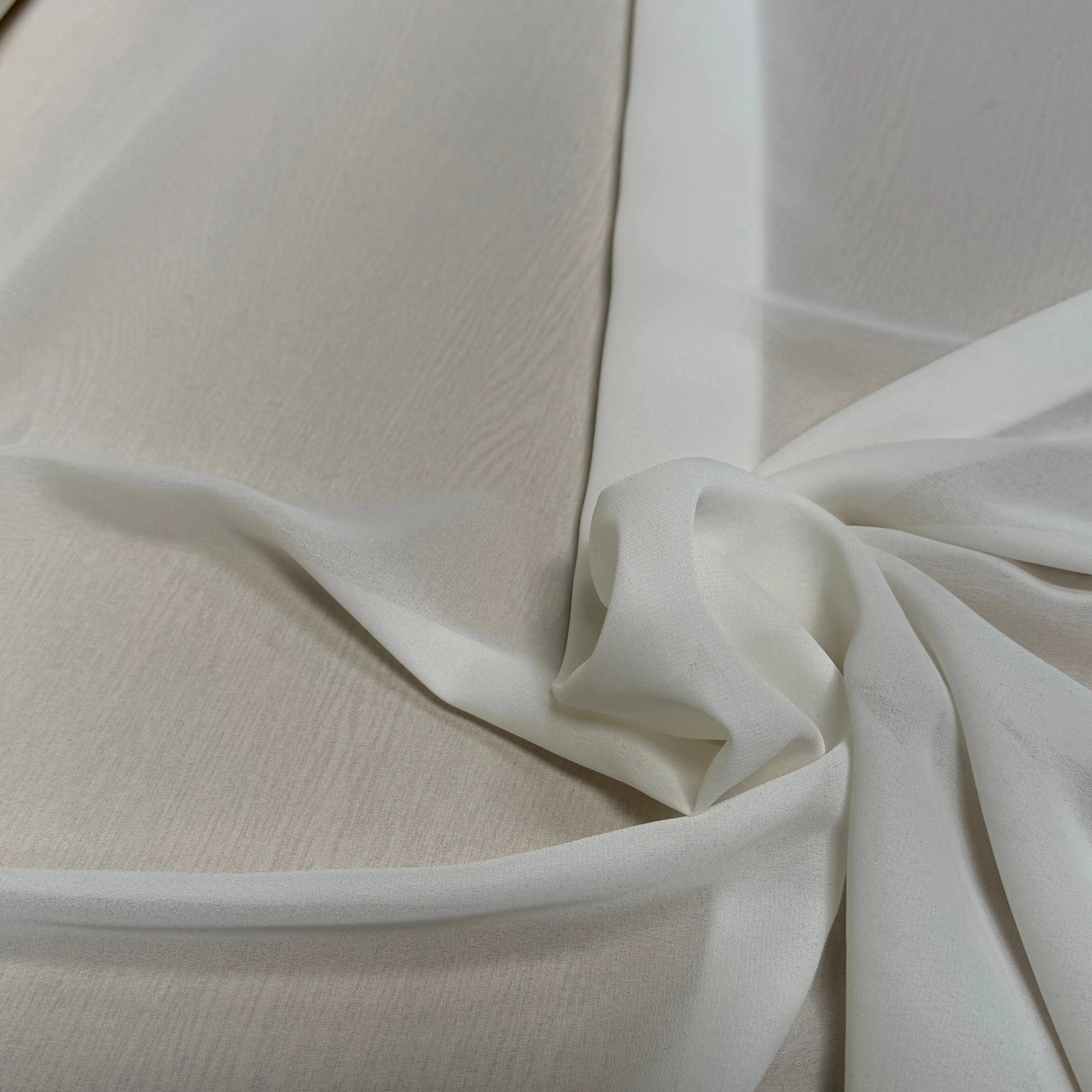 CREPE GEORGETTE ÉCRU FLUIDE 160 - My Little Coupon