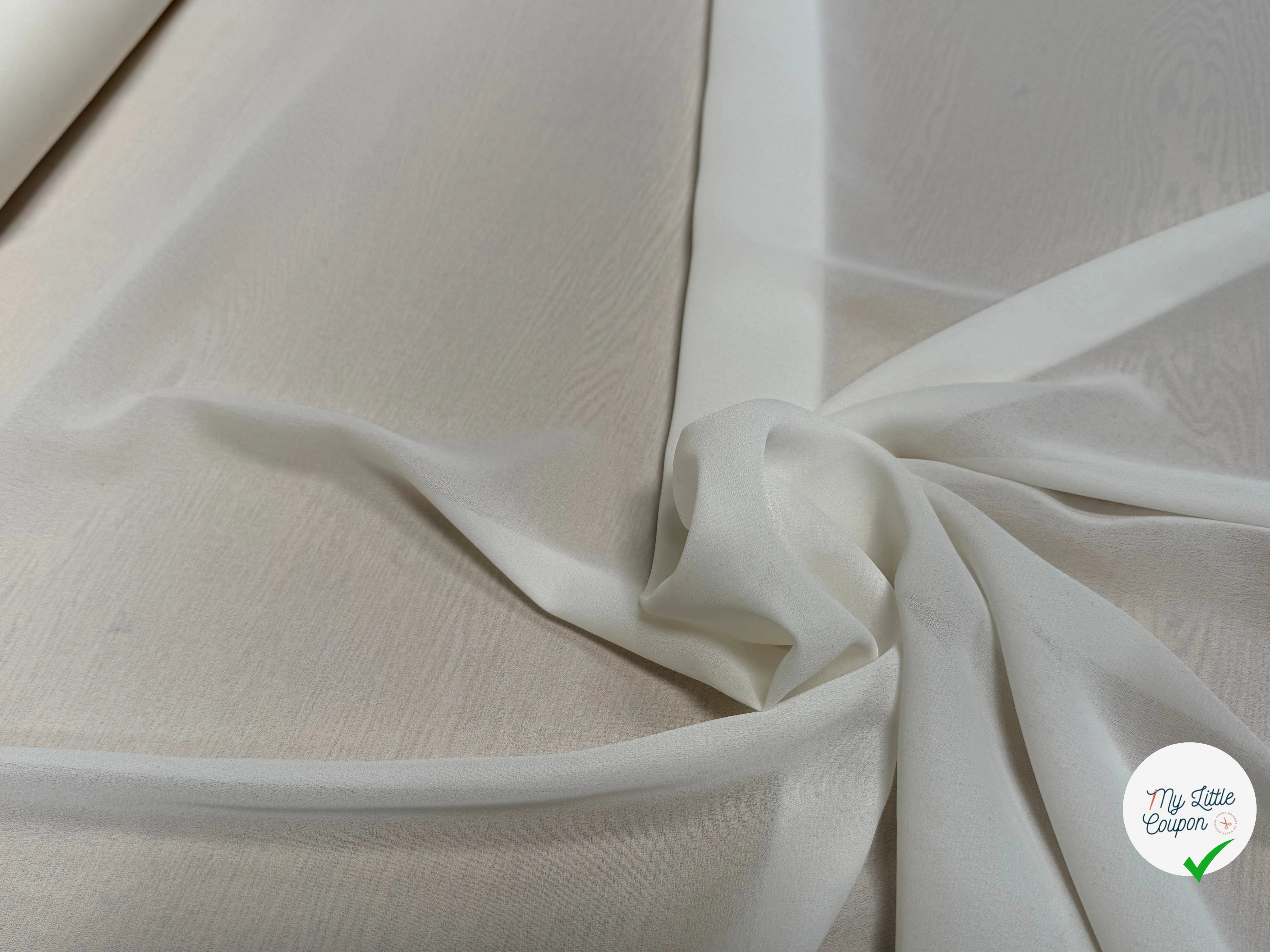 CREPE GEORGETTE ÉCRU FLUIDE 160 - My Little Coupon