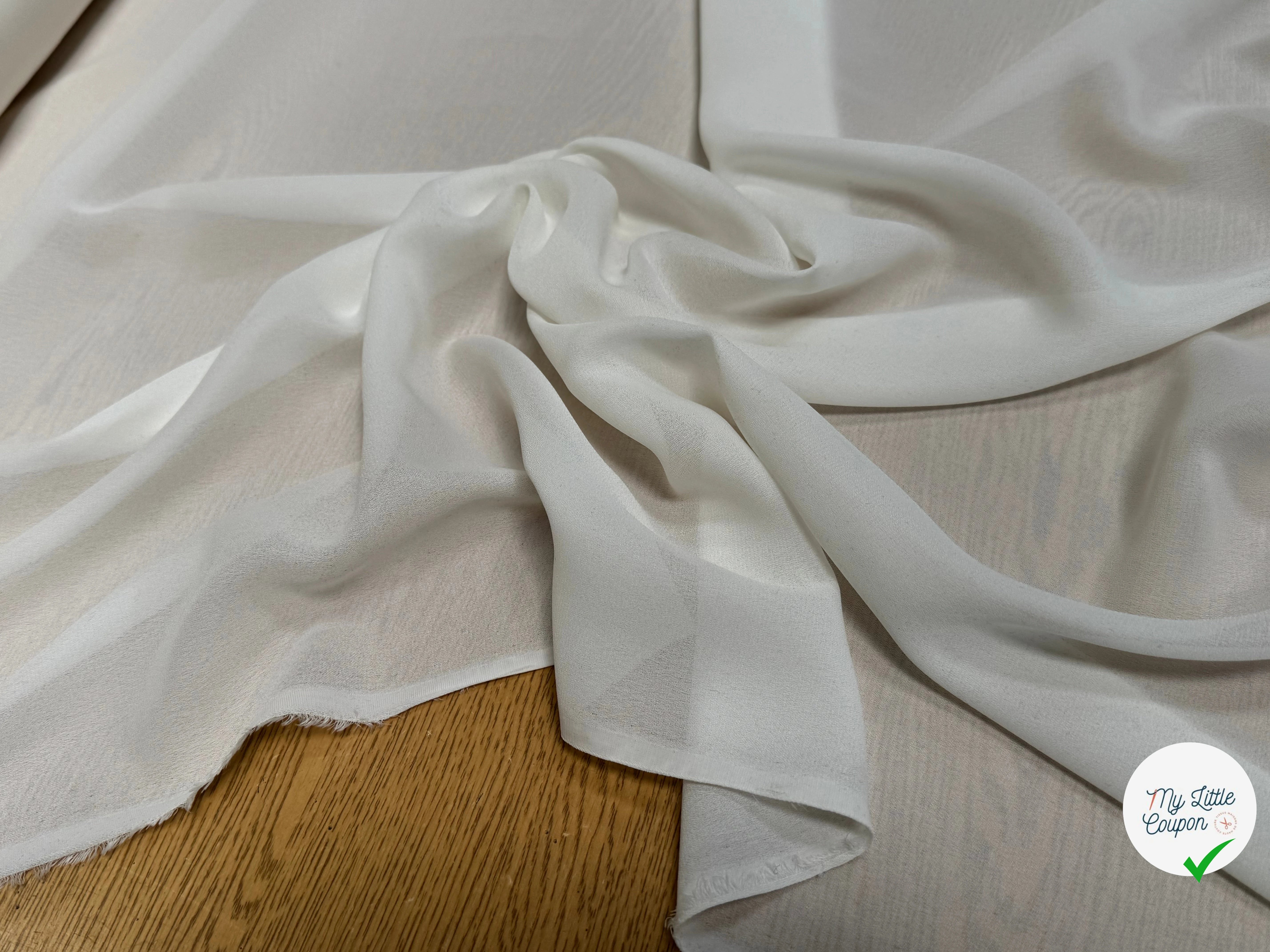CREPE GEORGETTE ÉCRU FLUIDE 160 - My Little Coupon