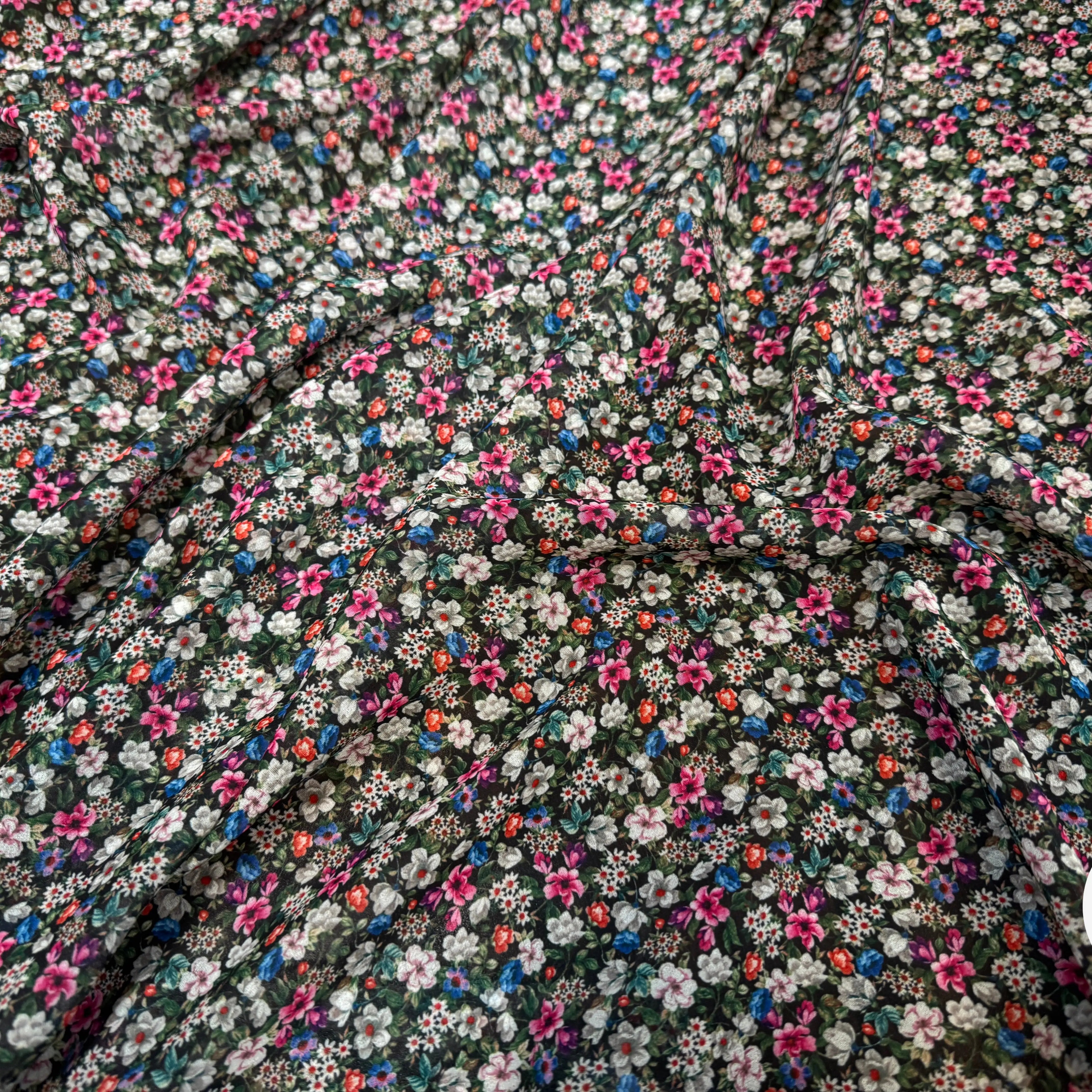 CREPE GEORGETTE EXPLOSION DE FLEURS - My Little Coupon