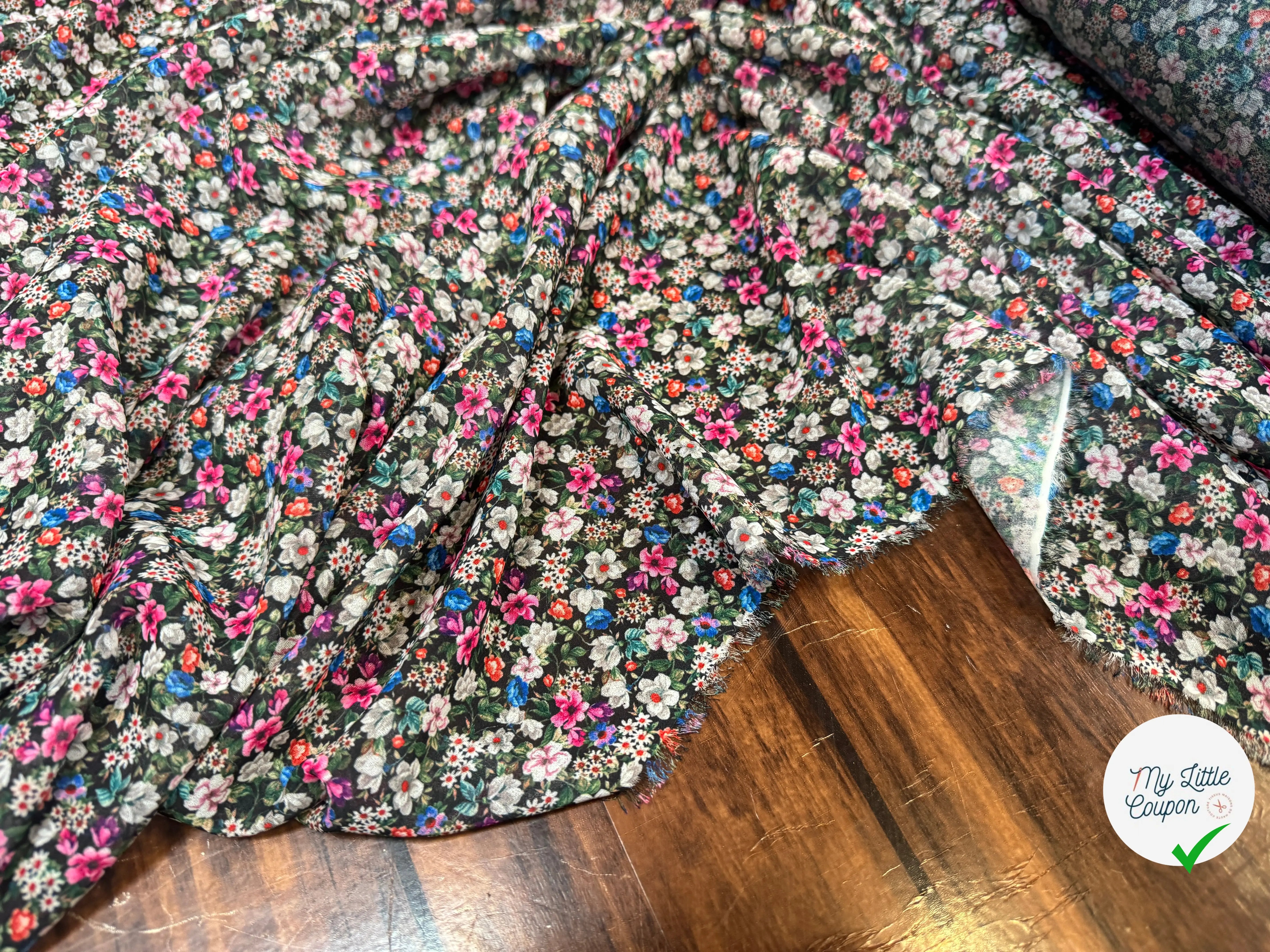 CREPE GEORGETTE EXPLOSION DE FLEURS - My Little Coupon