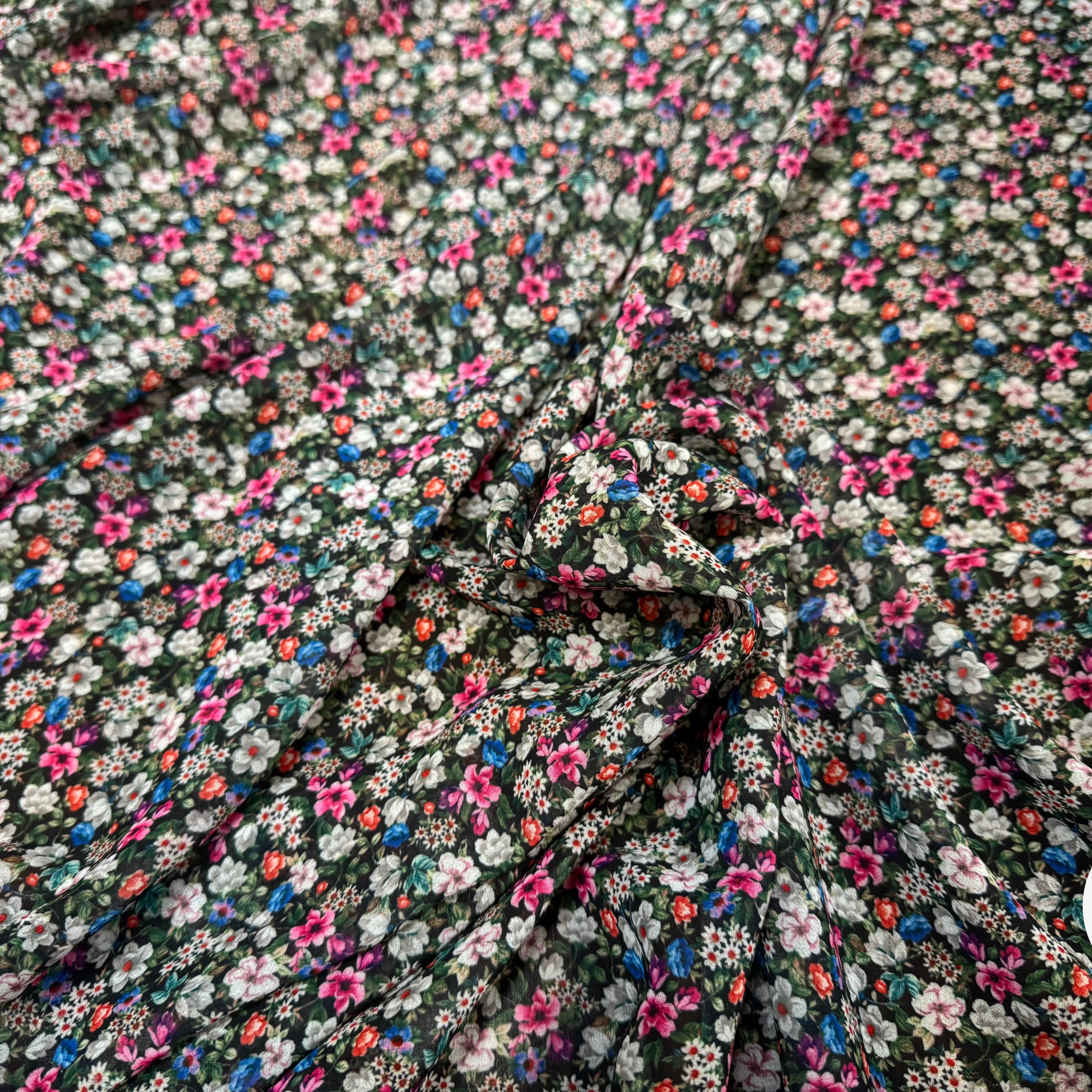 CREPE GEORGETTE EXPLOSION DE FLEURS - My Little Coupon