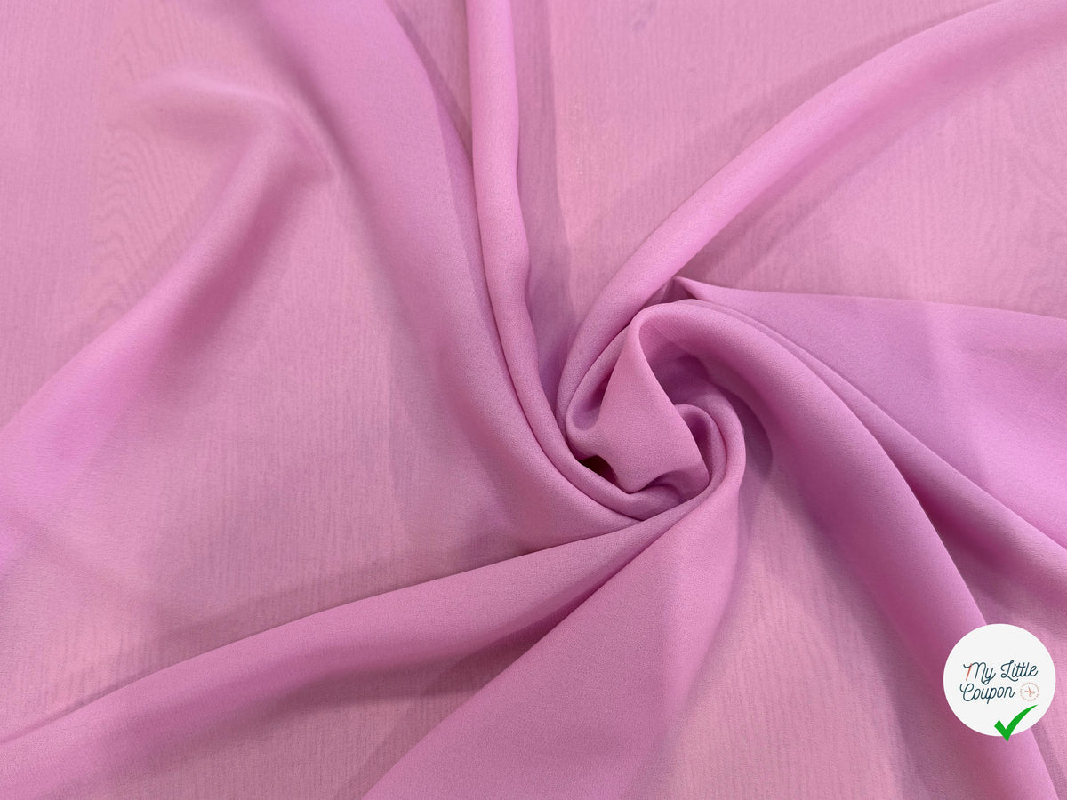 CRÊPE GEORGETTE FLUIDE ROSE BONBON PREMIUM - My Little Coupon