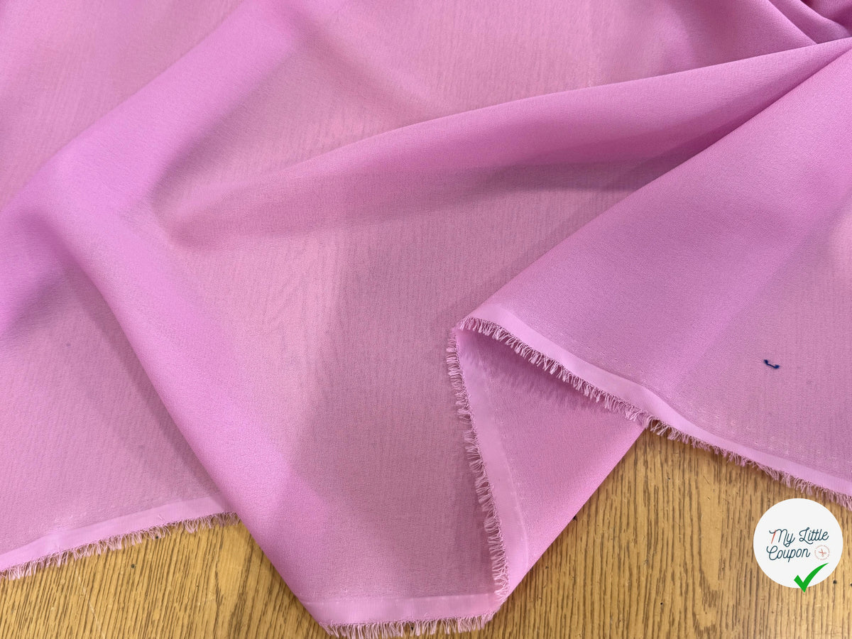 CRÊPE GEORGETTE FLUIDE ROSE BONBON PREMIUM - My Little Coupon