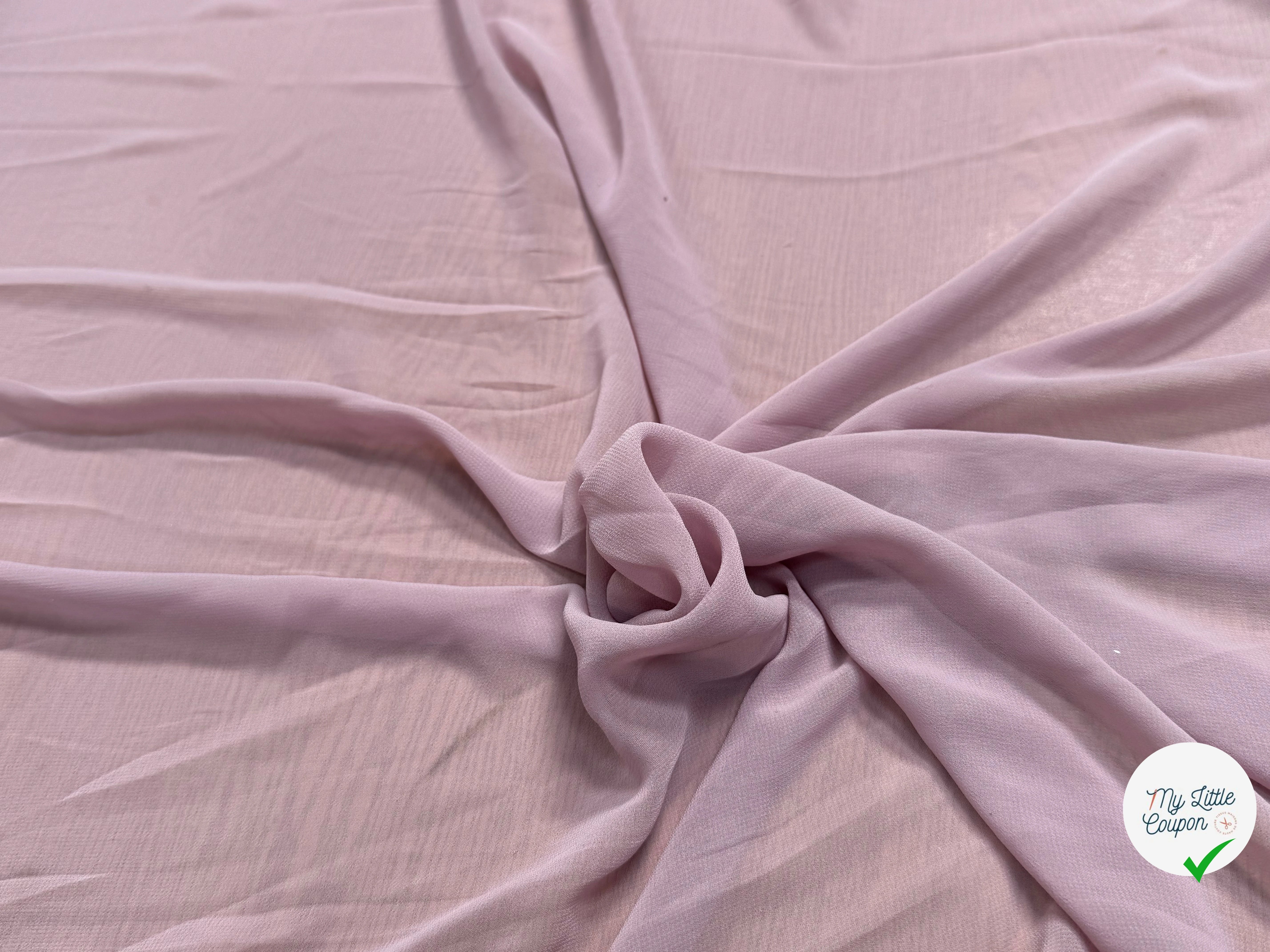 CREPE GEORGETTE FLUIDE VIEUX ROSE - My Little Coupon