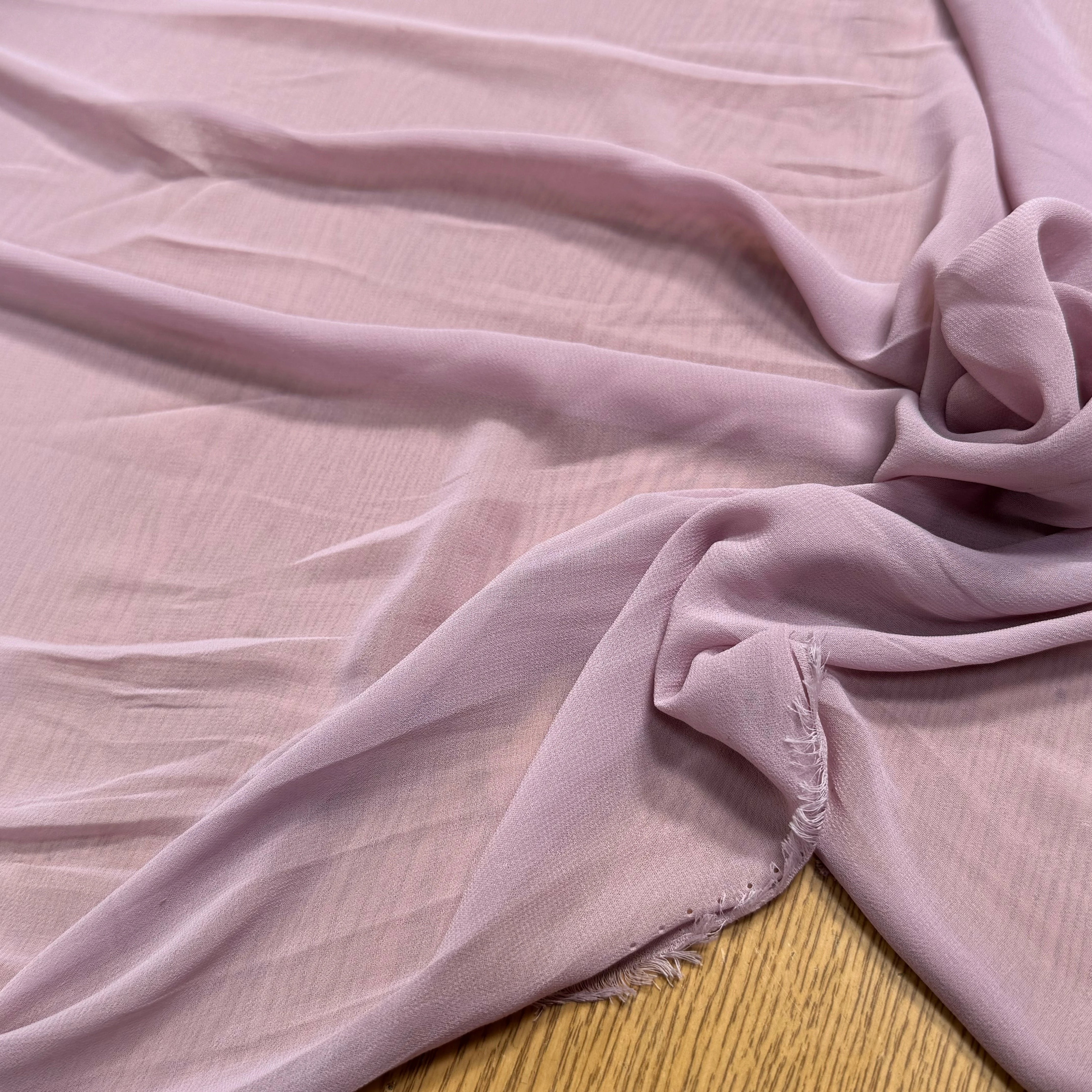 CREPE GEORGETTE FLUIDE VIEUX ROSE - My Little Coupon
