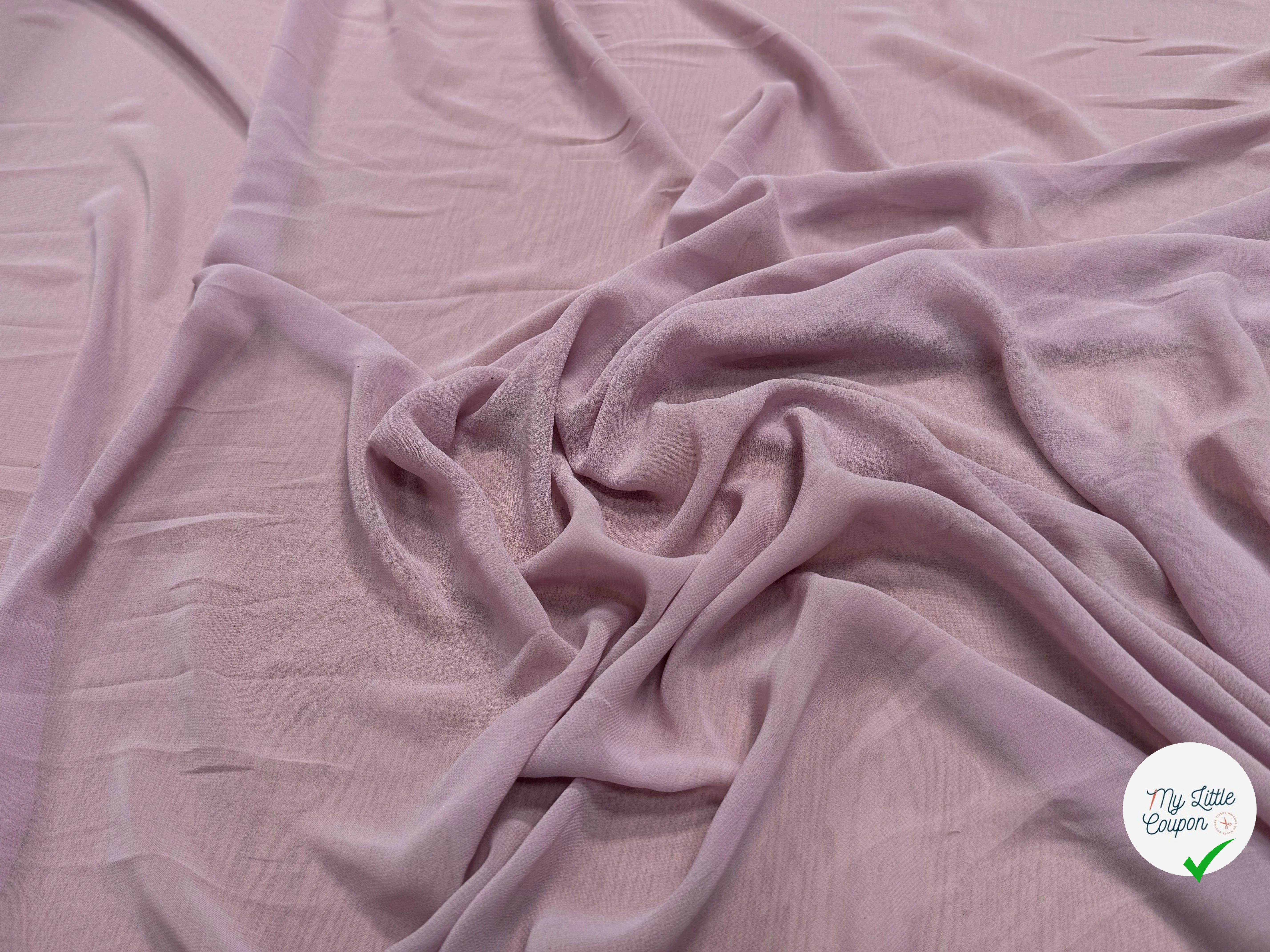 CREPE GEORGETTE FLUIDE VIEUX ROSE - My Little Coupon