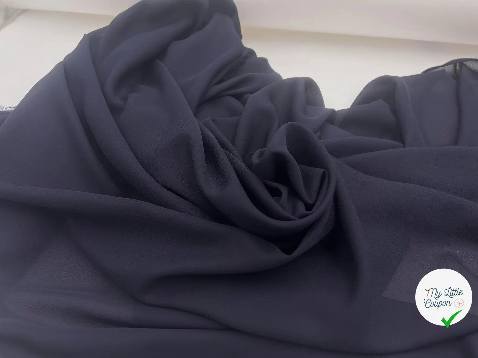 CRÊPE GEORGETTE MARINE - My Little Coupon - tissu - coudre