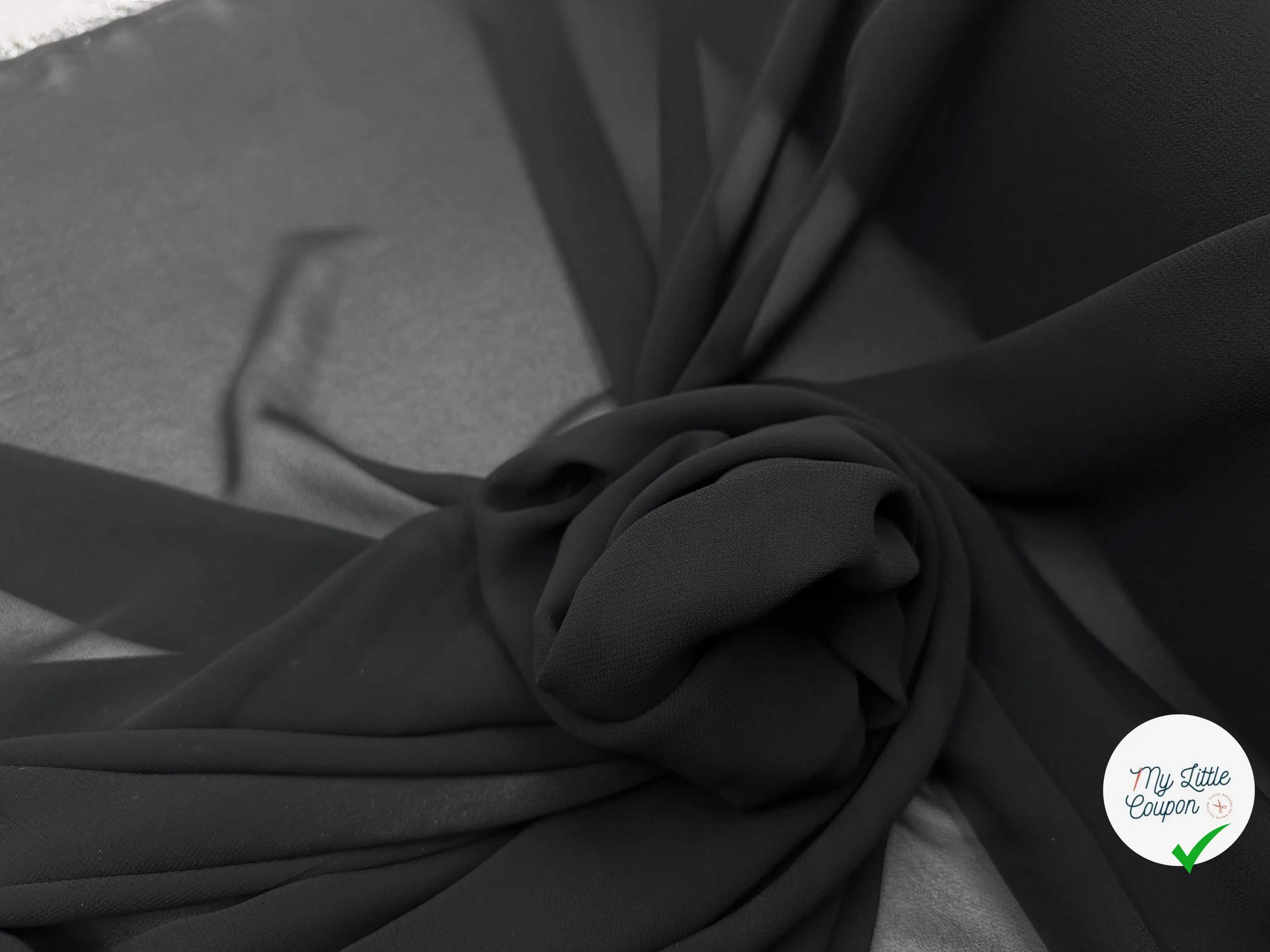 CRÊPE GEORGETTE POLYESTER NOIR - My Little Coupon
