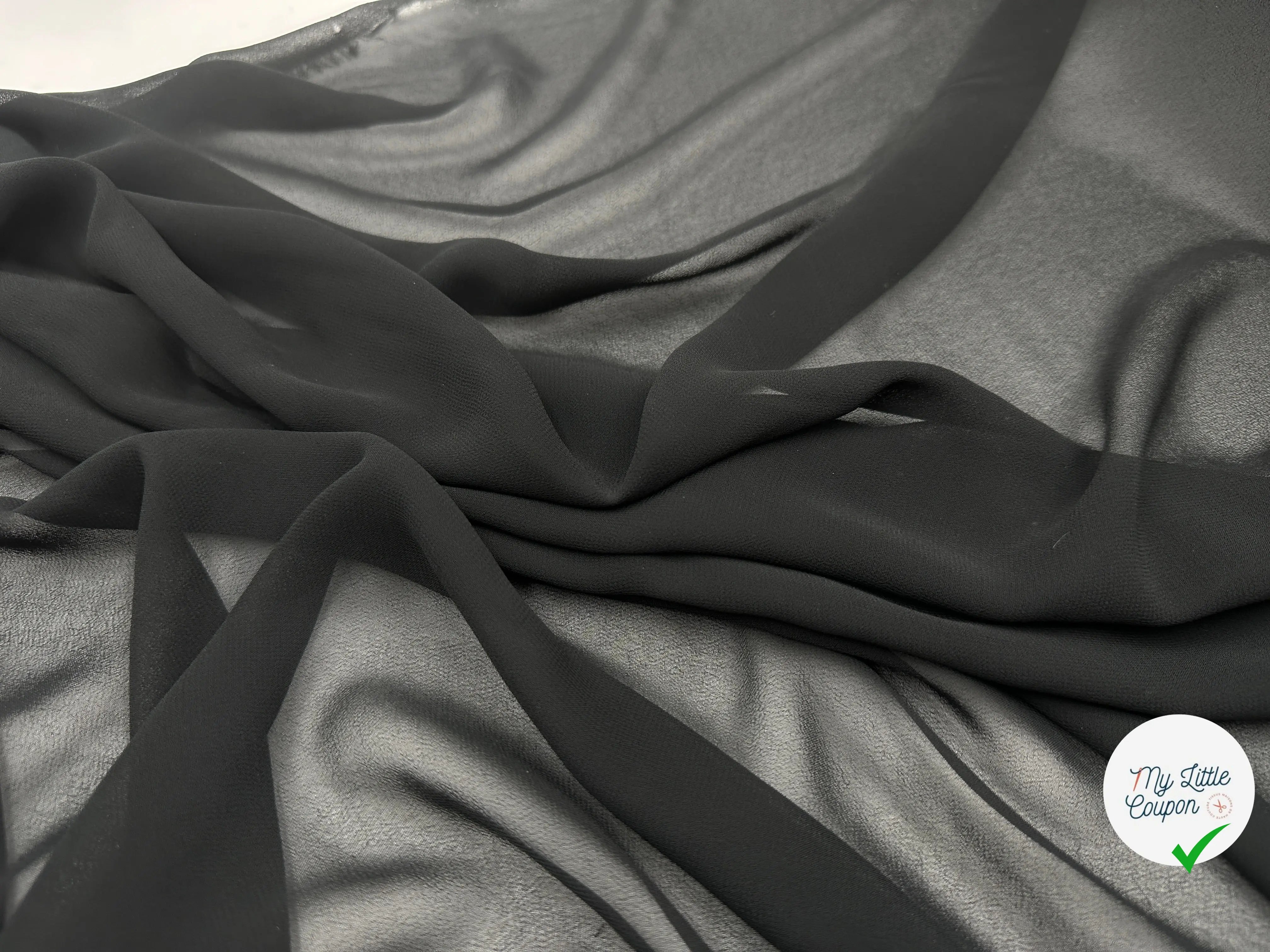 CRÊPE GEORGETTE POLYESTER NOIR - My Little Coupon