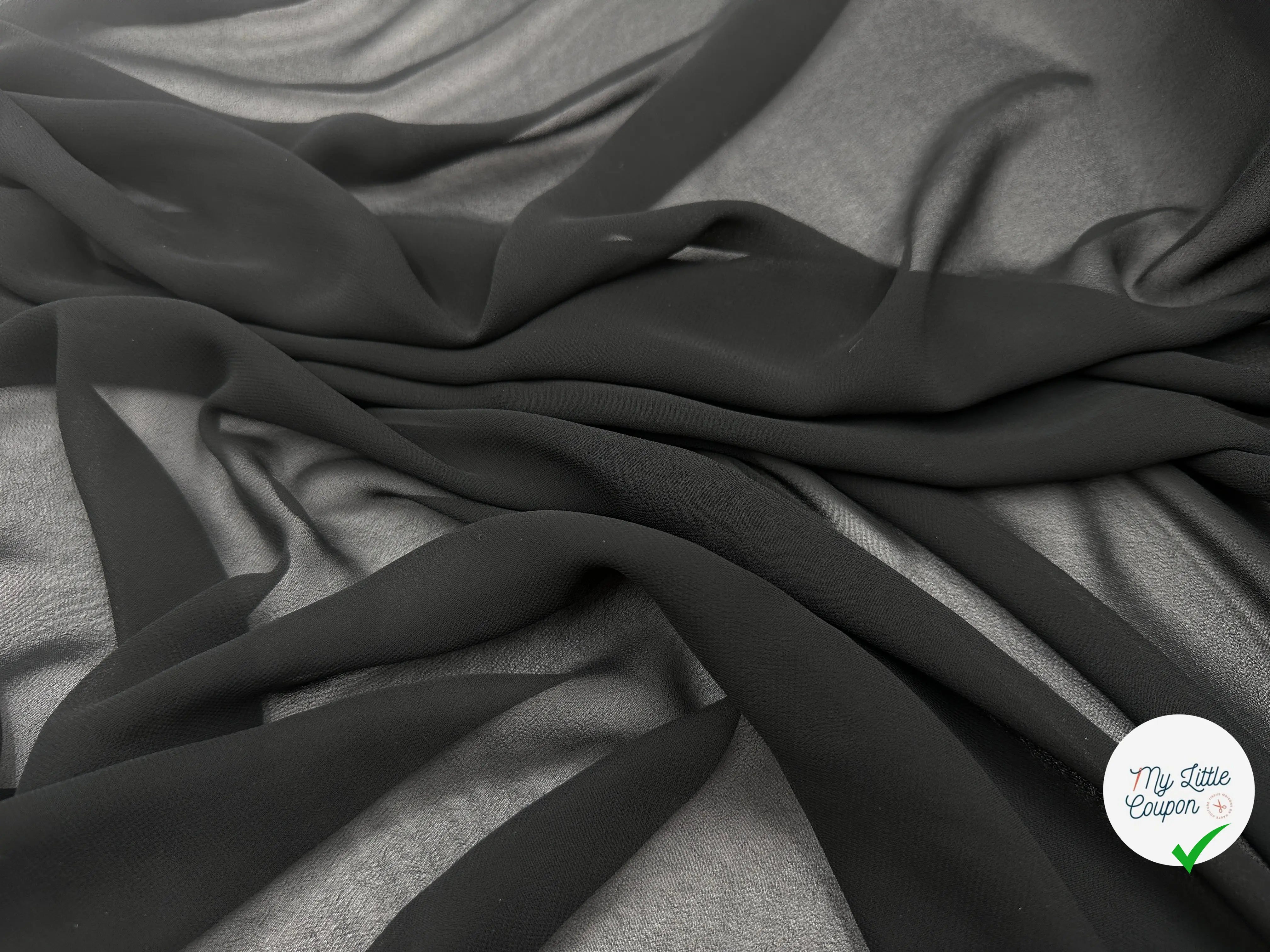 CRÊPE GEORGETTE POLYESTER NOIR - My Little Coupon