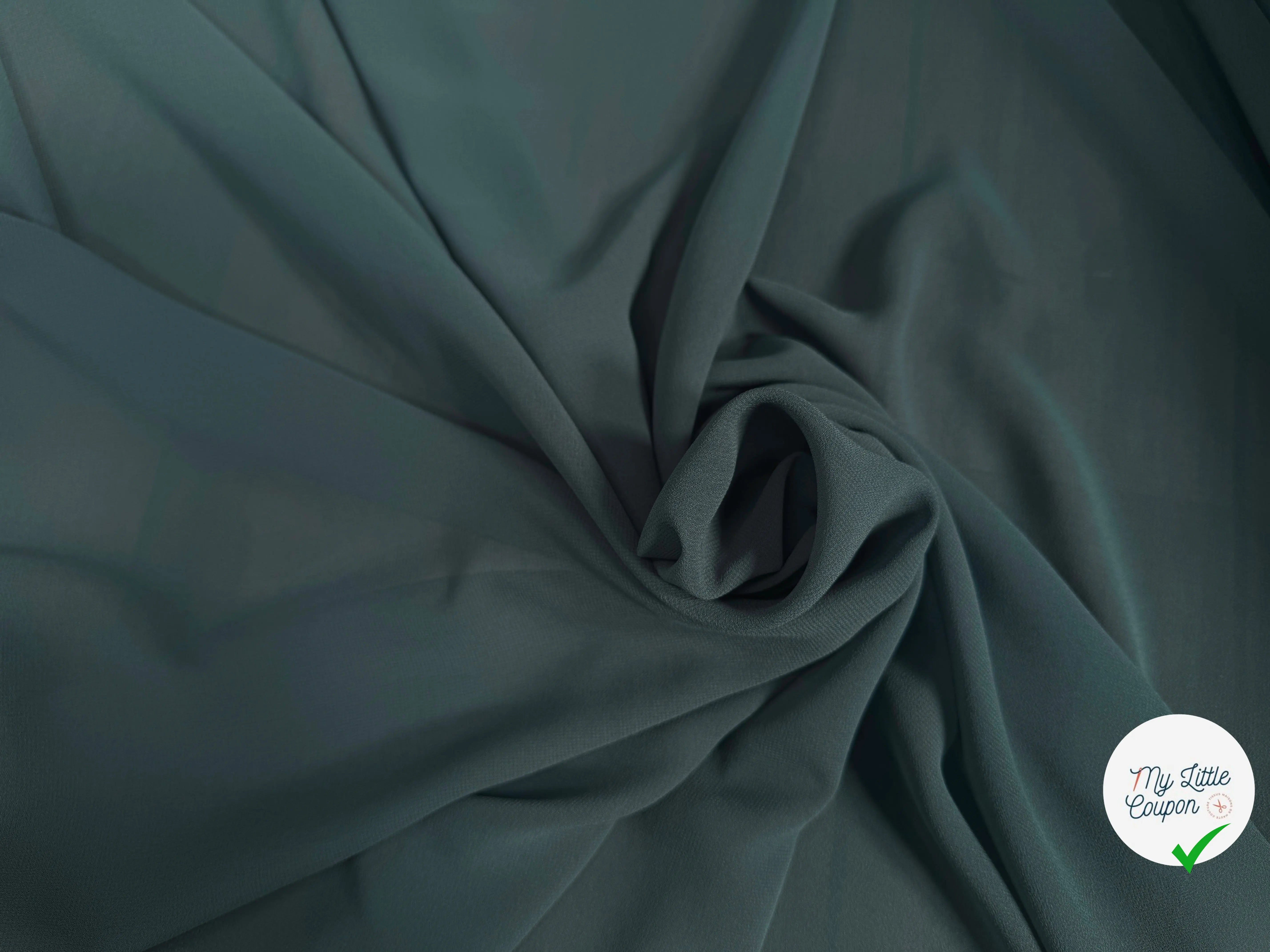 CRÊPE GEORGETTE POLYESTER VERT - My Little Coupon