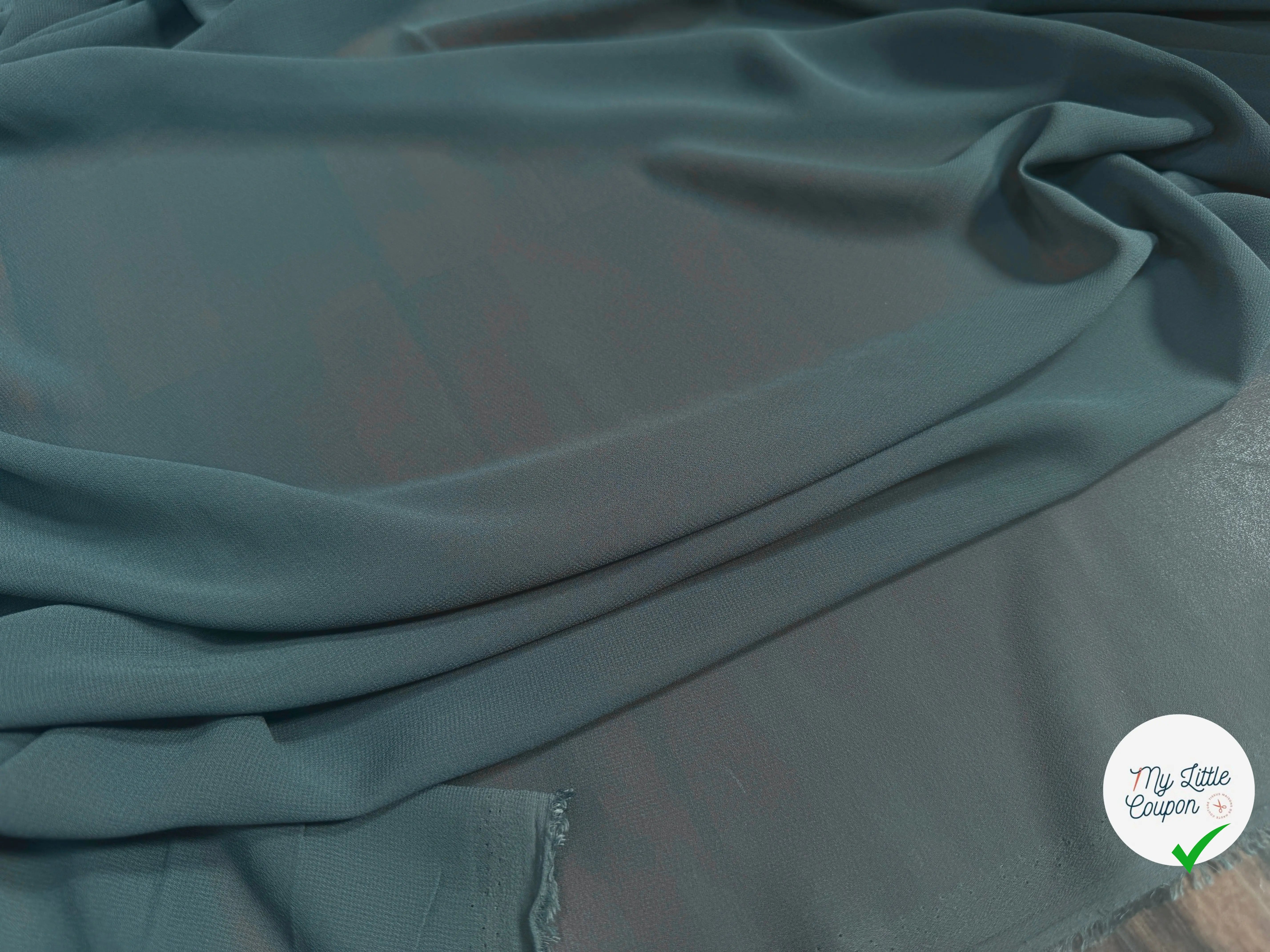 CRÊPE GEORGETTE POLYESTER VERT - My Little Coupon