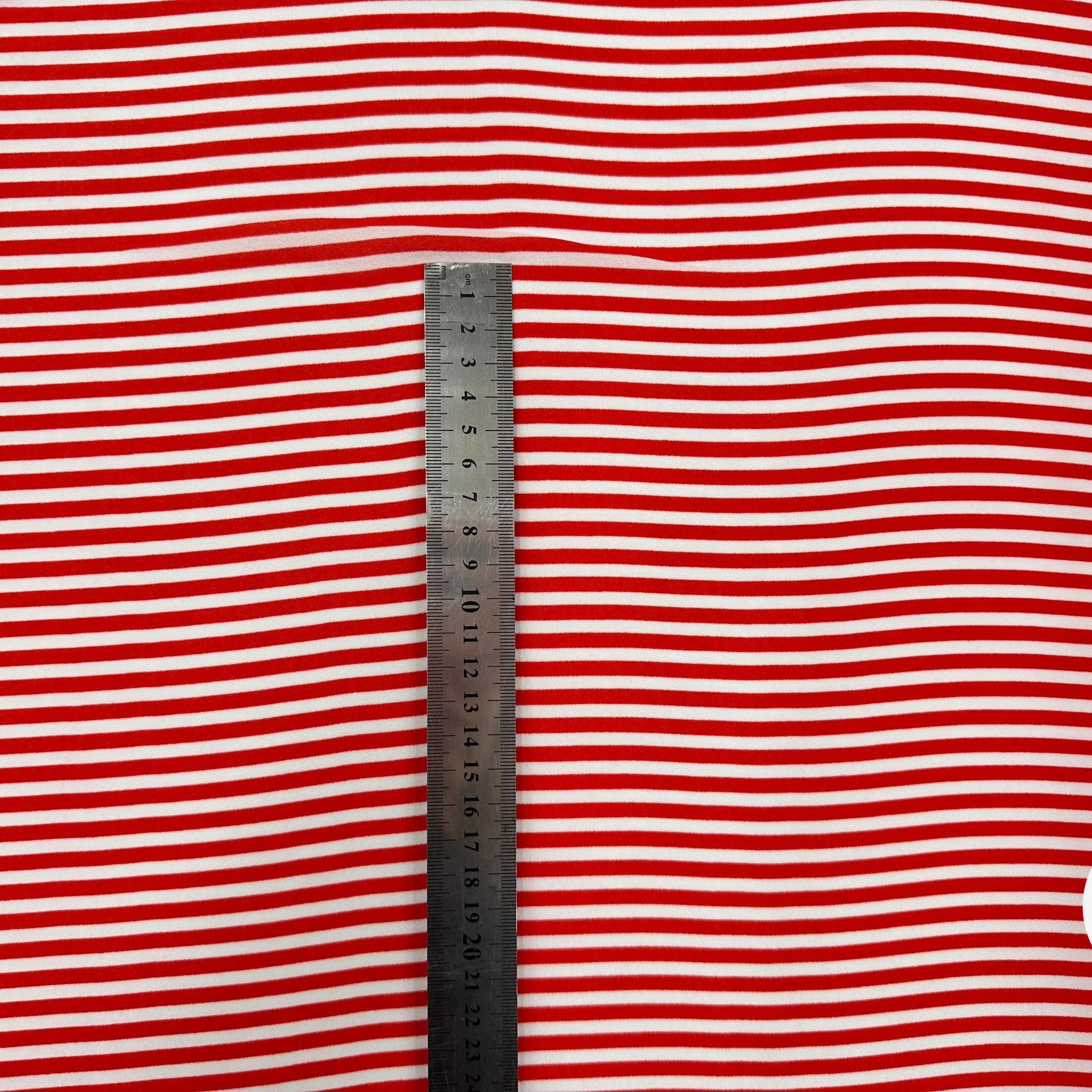 CRÊPE GEORGETTE RAYURES ROUGE & BLANC MLC INTERN