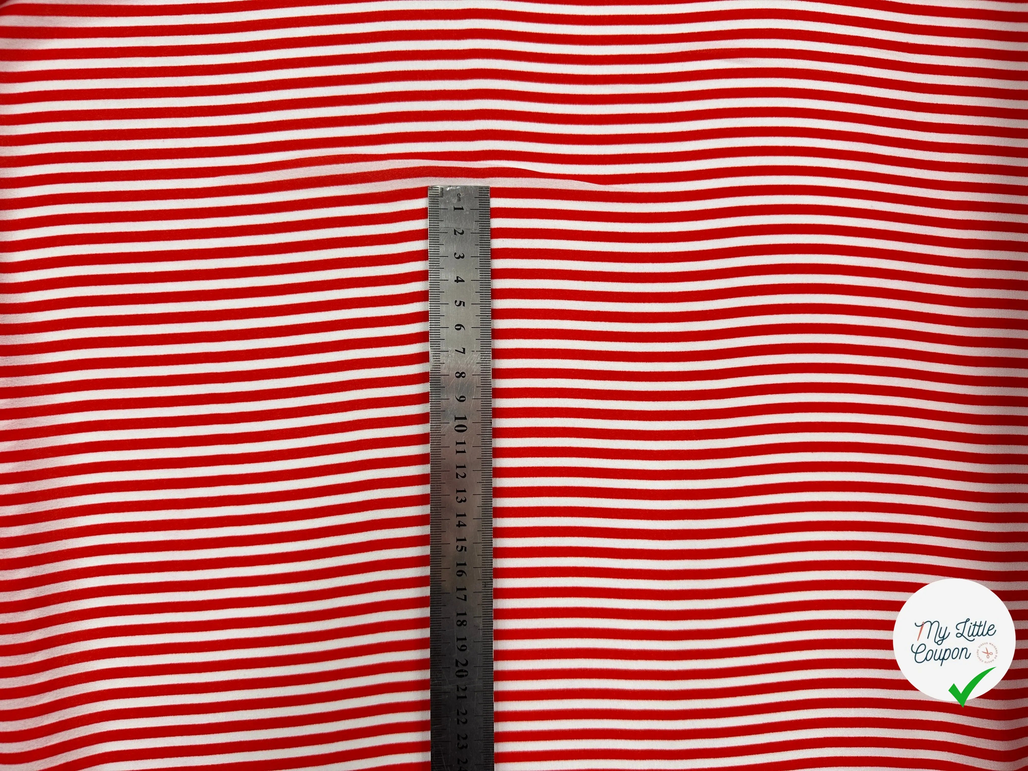 CRÊPE GEORGETTE RAYURES ROUGE & BLANC MLC INTERN