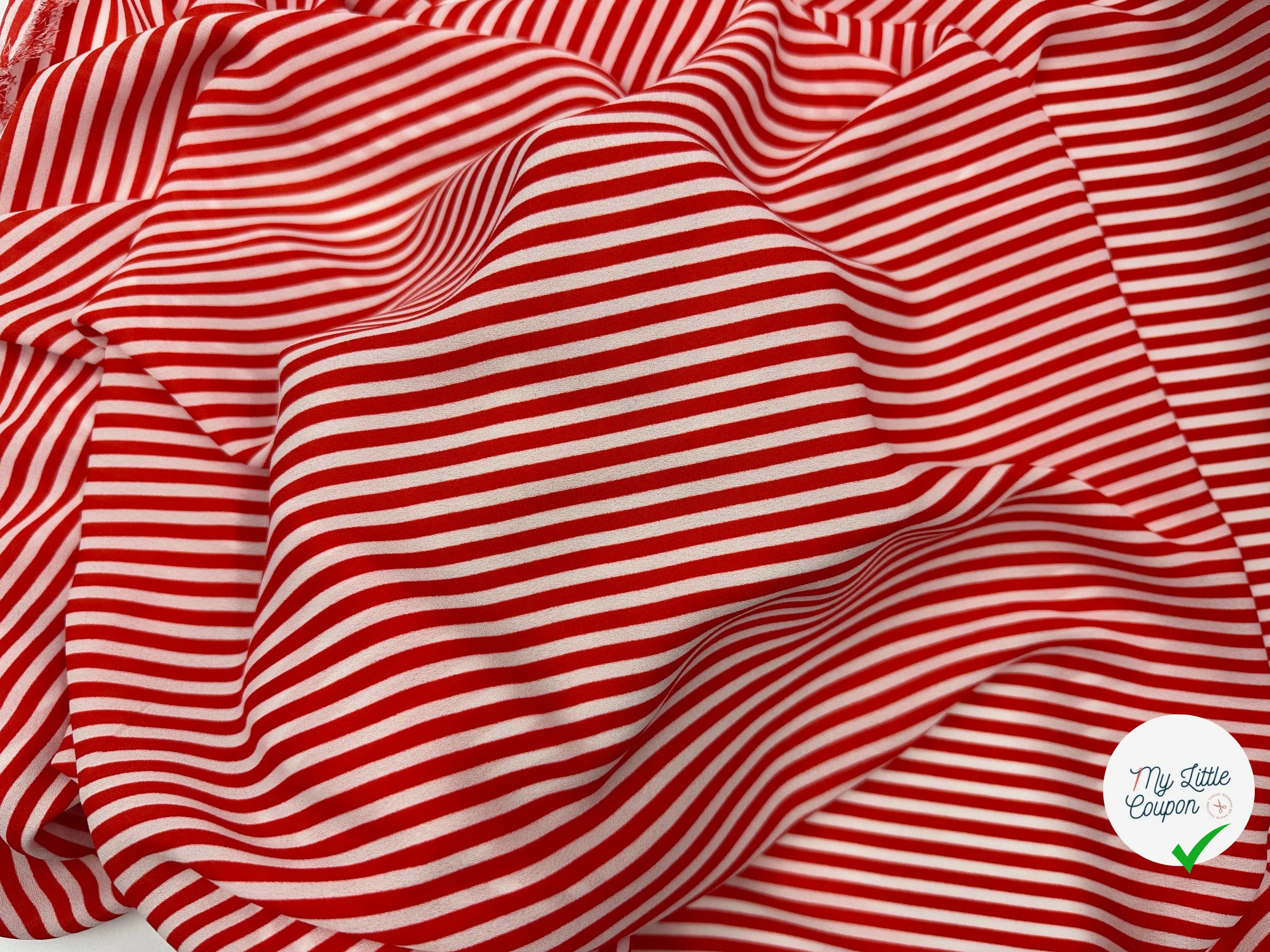 CRÊPE GEORGETTE RAYURES ROUGE & BLANC MLC INTERN