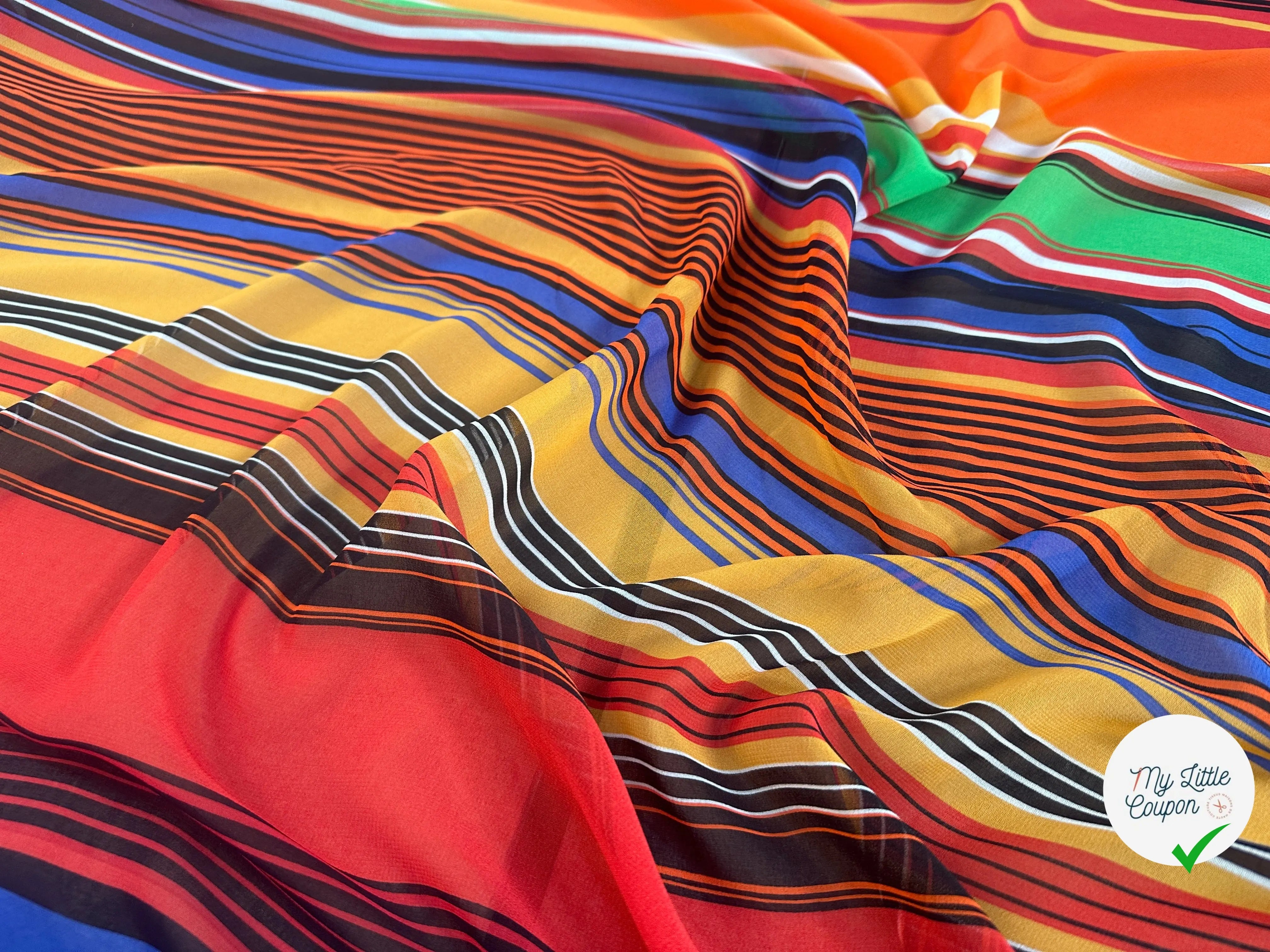 CREPE GEORGETTE STRIPES DE RAINBOW - My Little Coupon