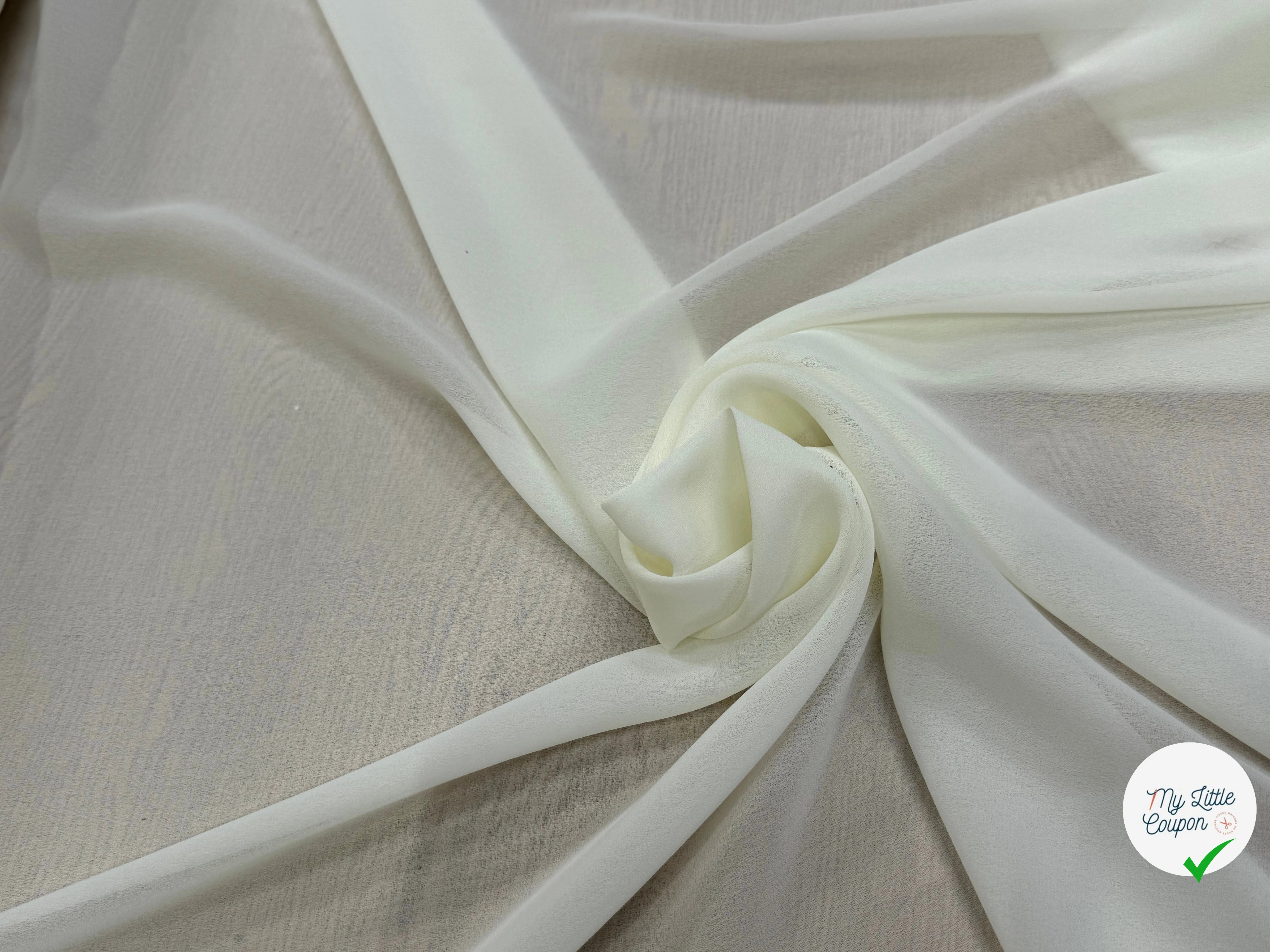 CREPE GEORGETTE SUBLIME ÉCRU - My Little Coupon