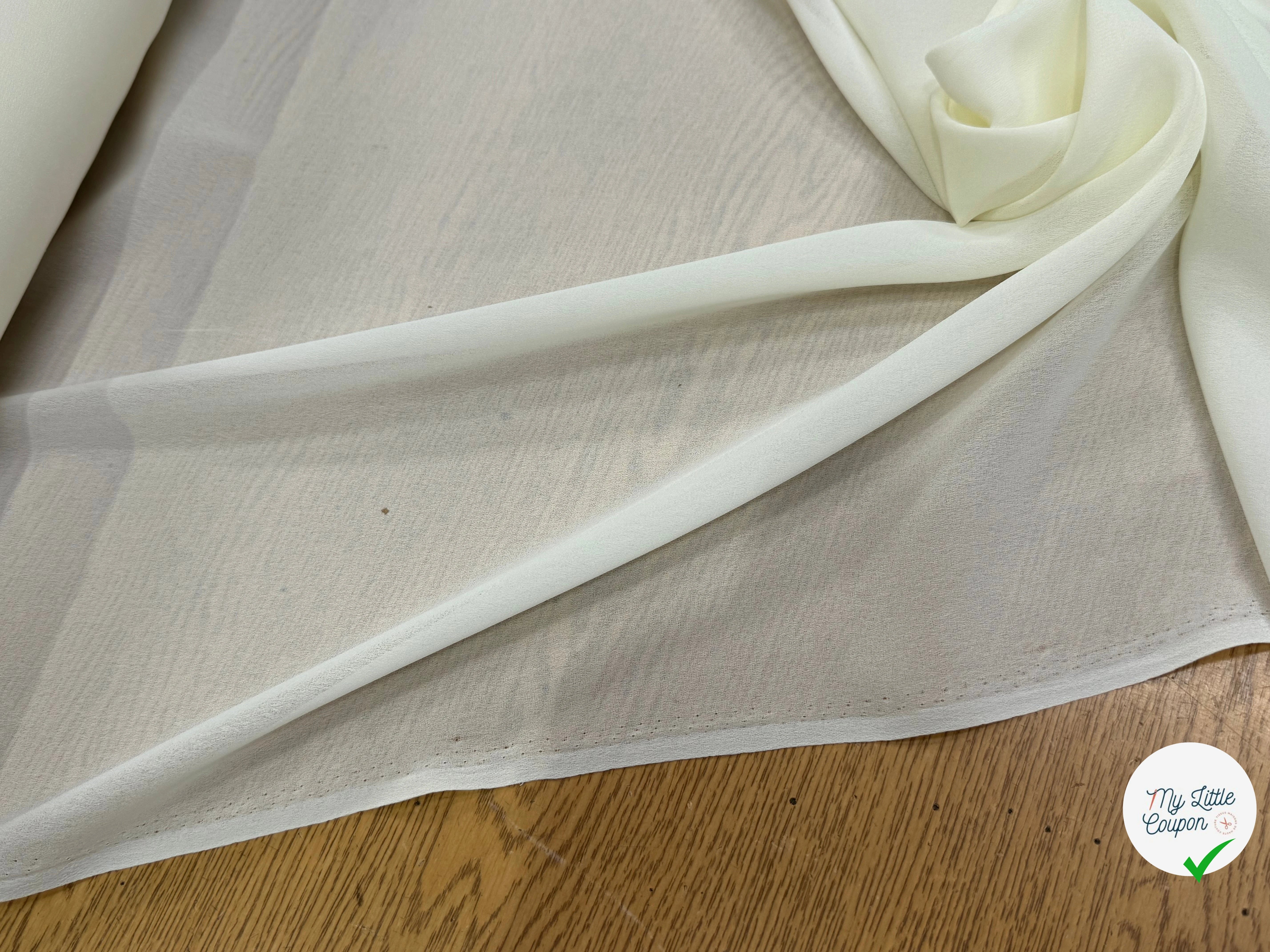 CREPE GEORGETTE SUBLIME ÉCRU - My Little Coupon