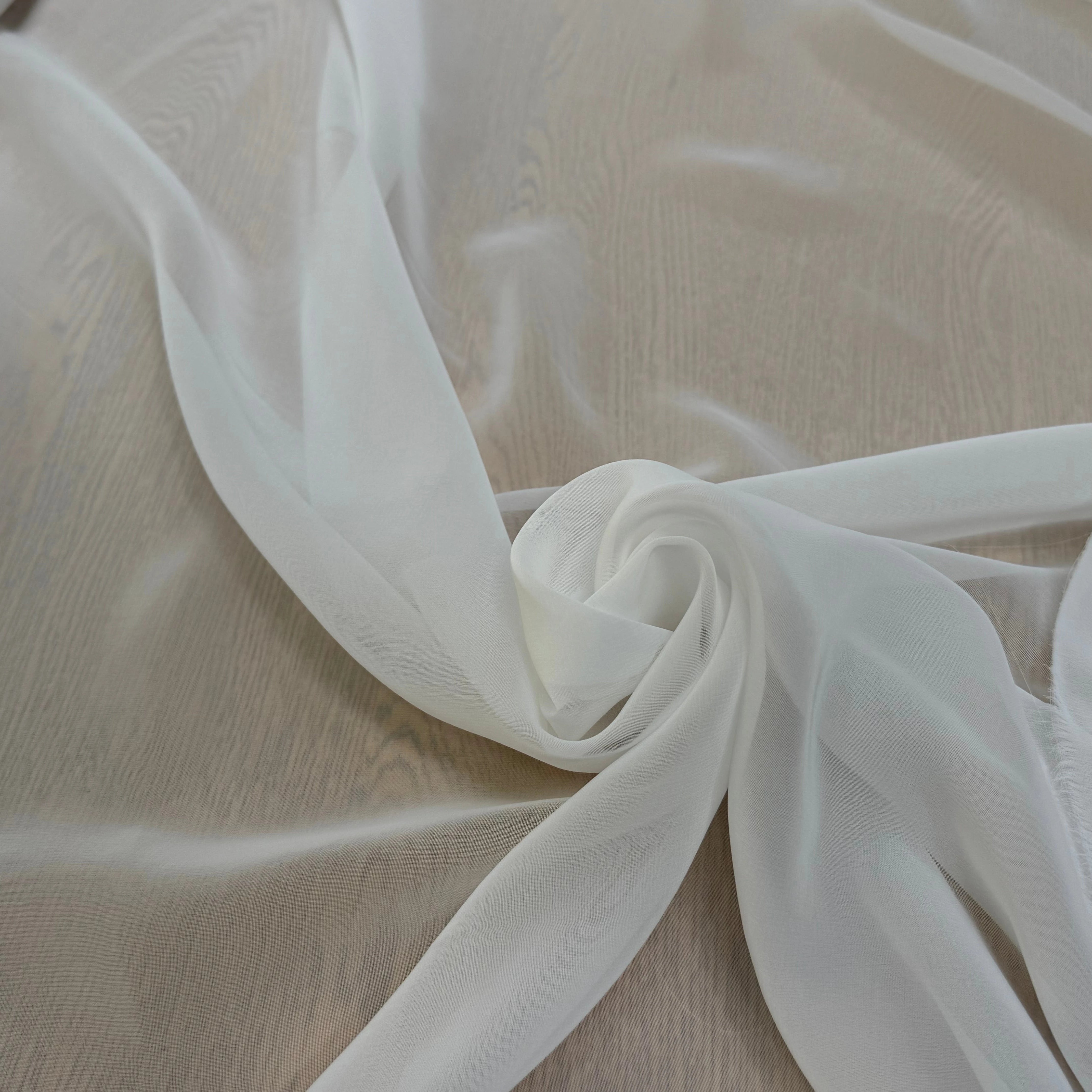 CREPE GEORGETTE ULTA FIN BLANC CASSÉ - My Little Coupon