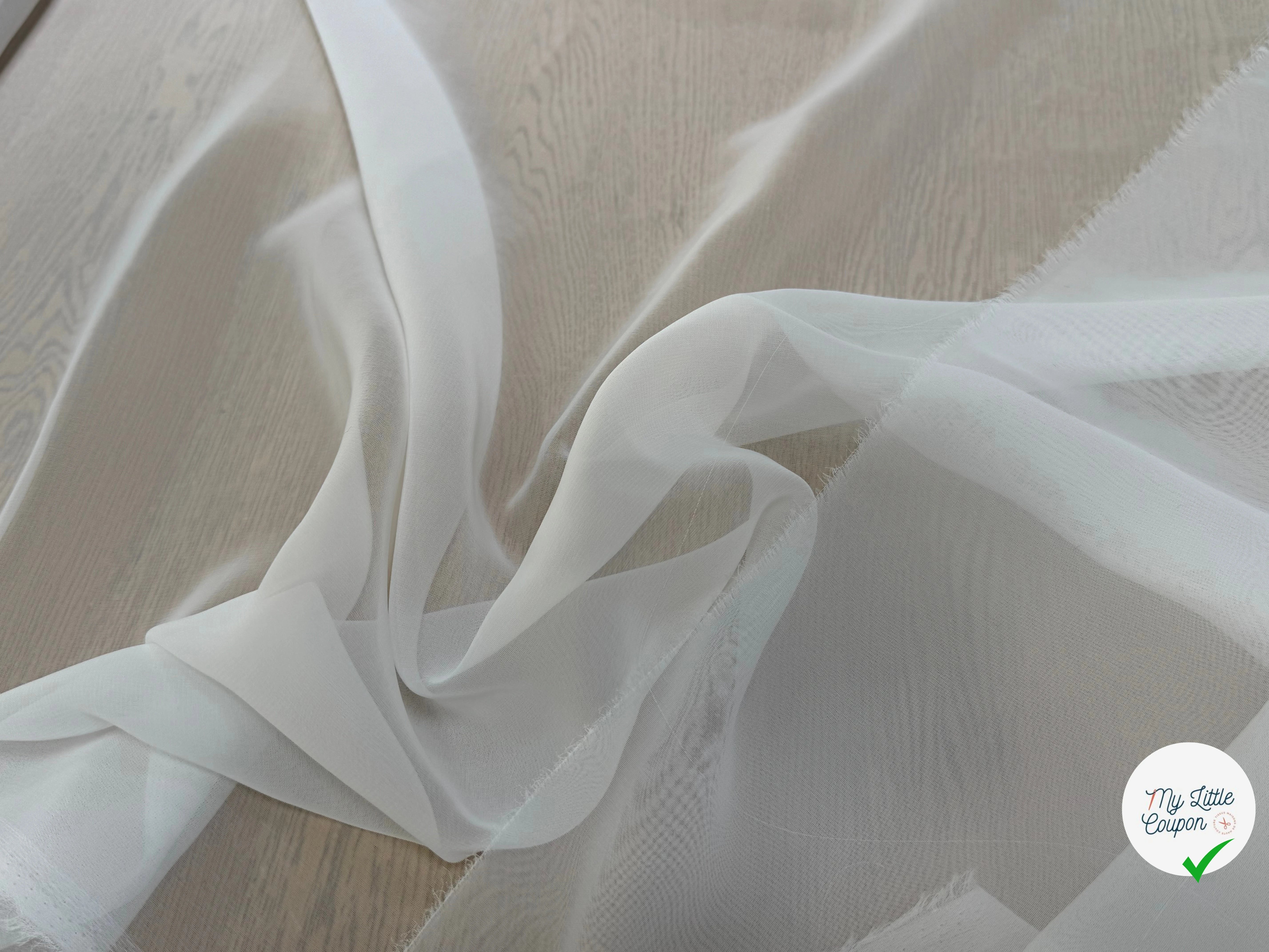 CREPE GEORGETTE ULTA FIN BLANC CASSÉ - My Little Coupon