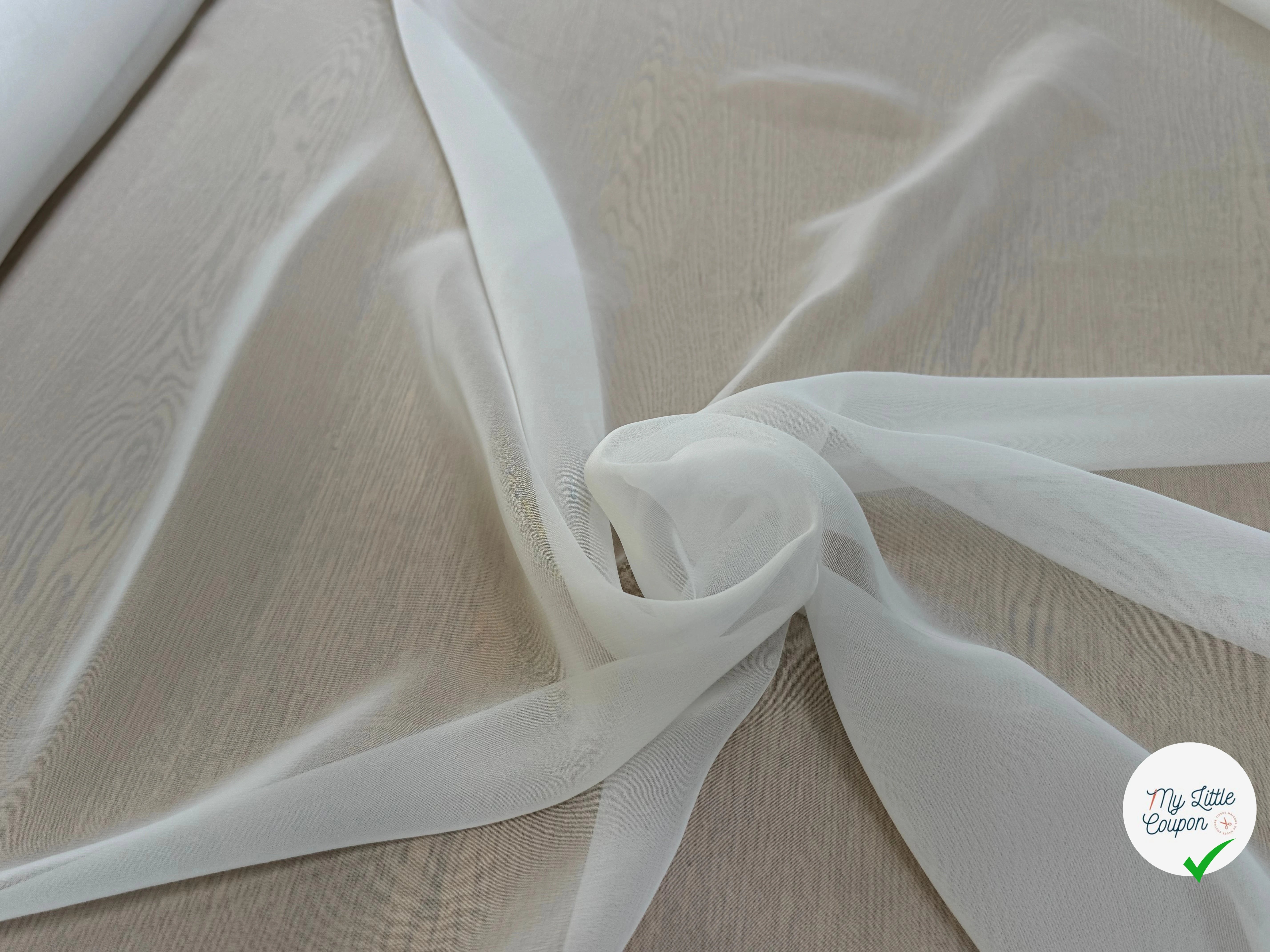 CREPE GEORGETTE ULTA FIN BLANC CASSÉ - My Little Coupon