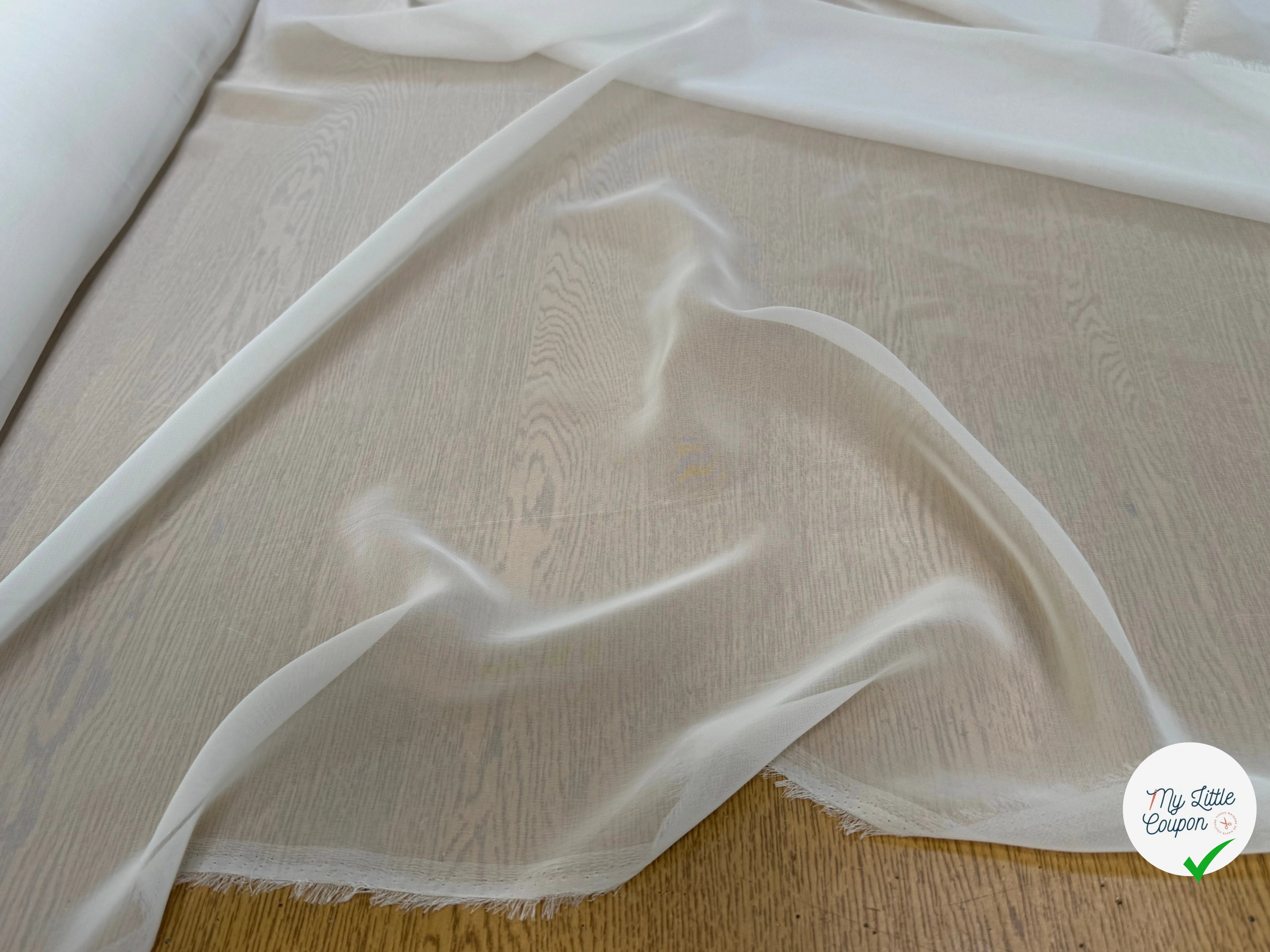CREPE GEORGETTE ULTA FIN BLANC CASSÉ - My Little Coupon
