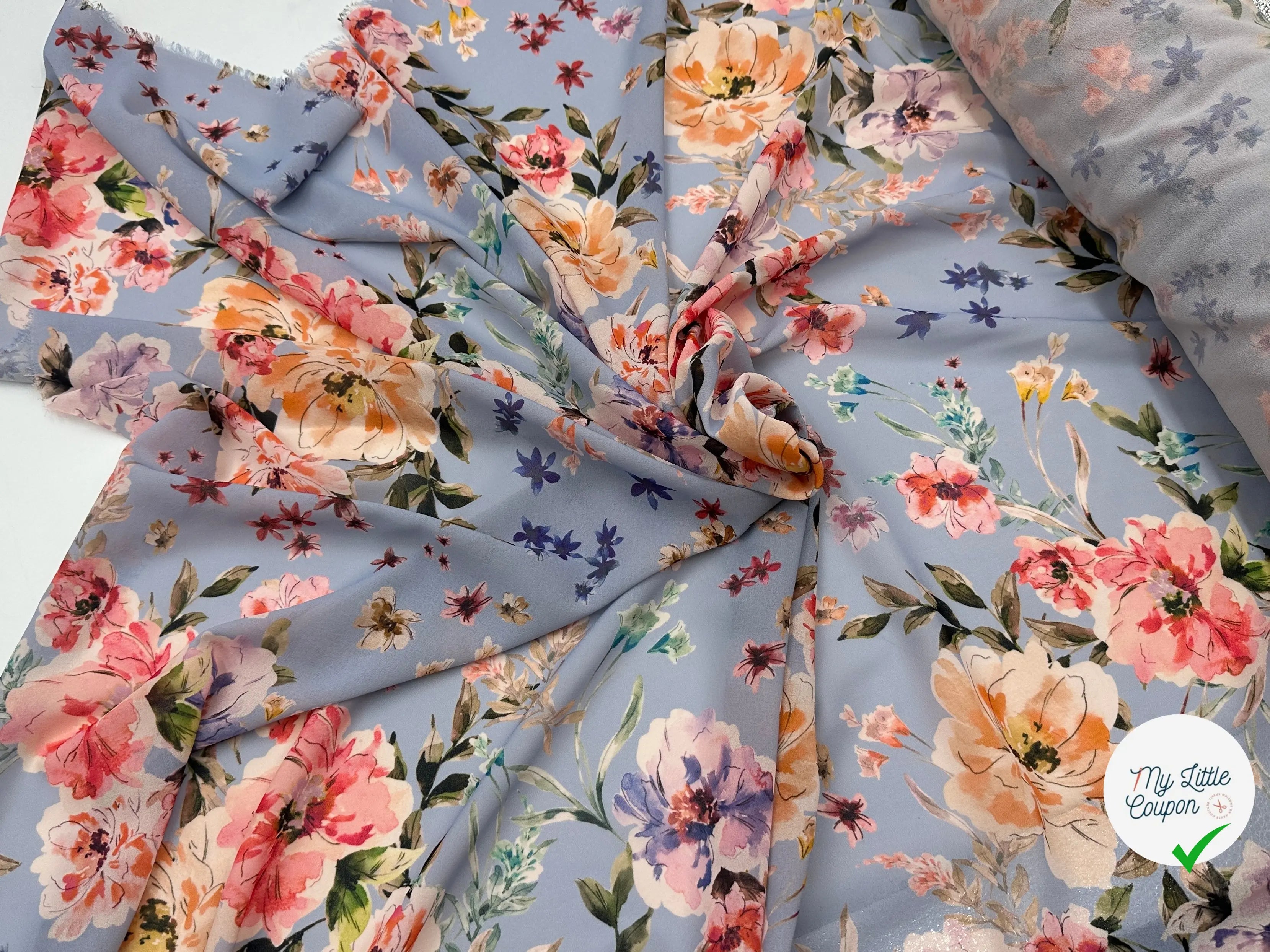 CRĂPE HIBISCUS JOPNI FOND BLEU MAUVE MSO