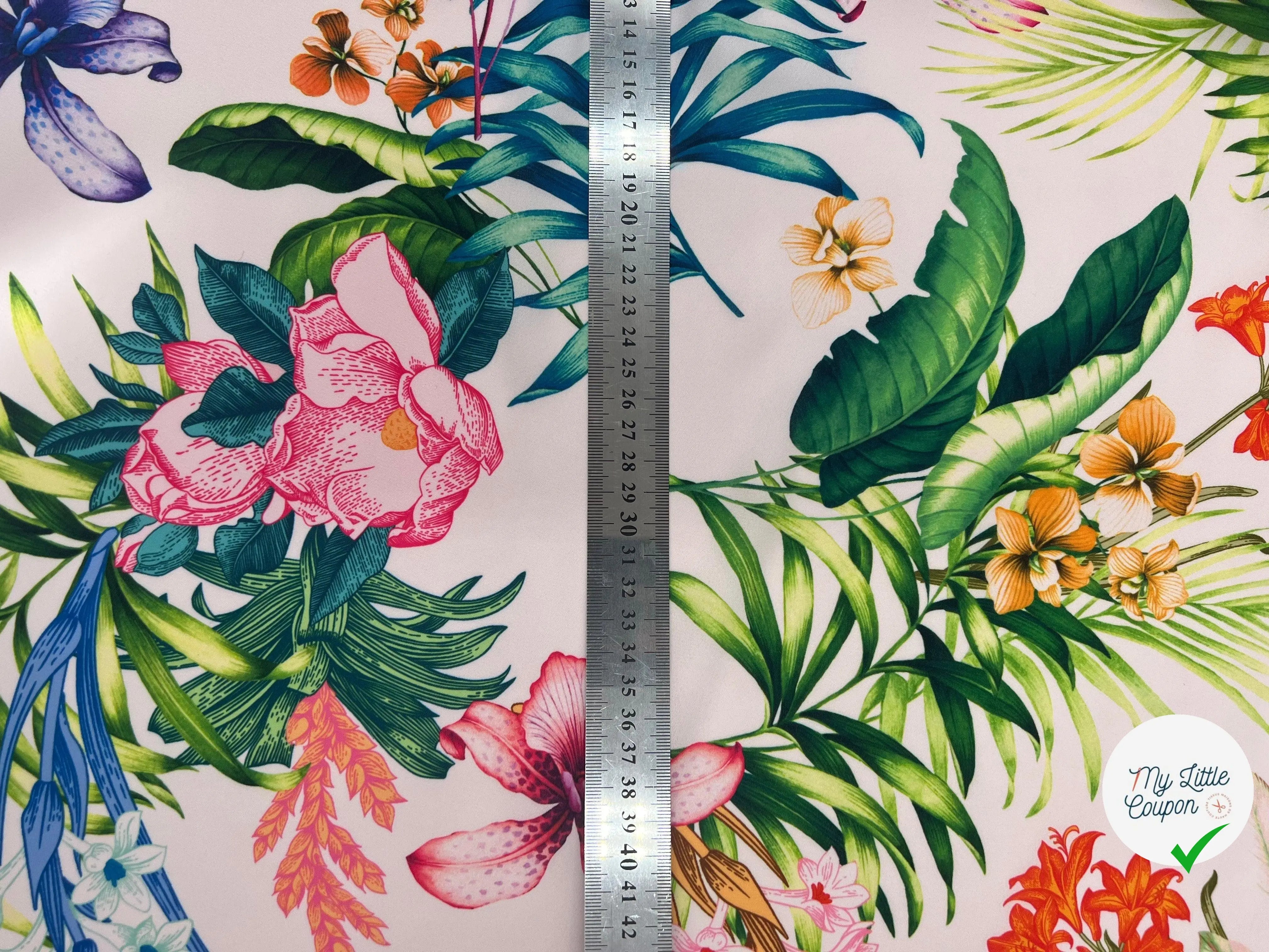CRÊPE IMPRIMÉ FLORALIE BORNÉO - My Little Coupon - tissu - coudre
