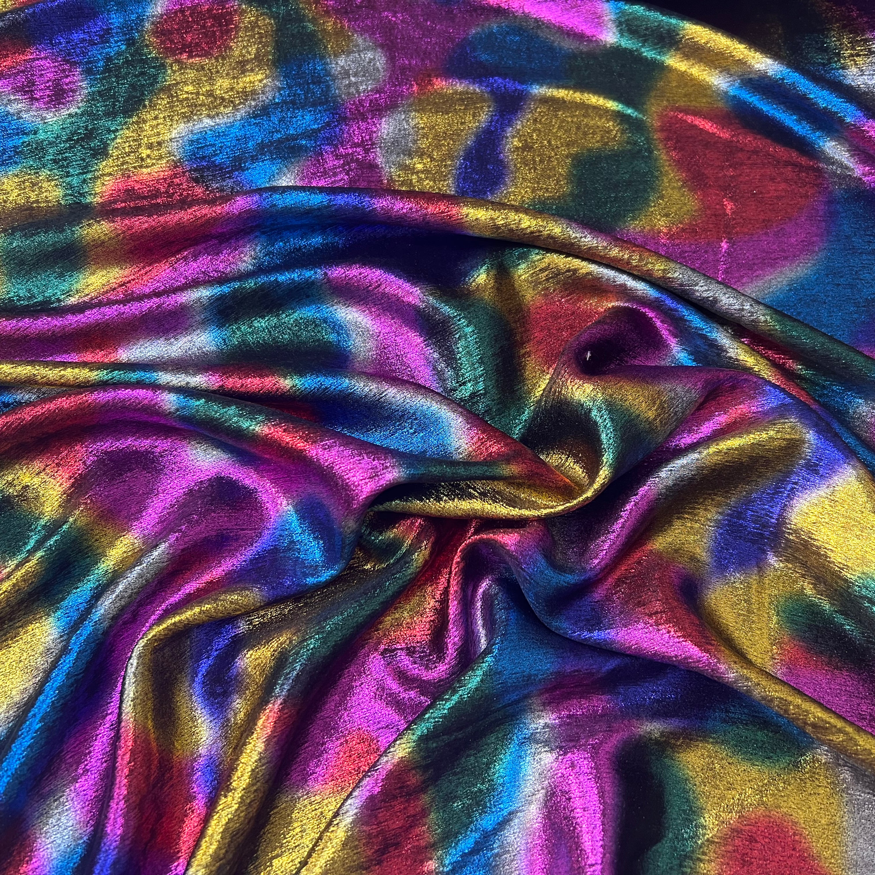 CRÊPE LAMÉ TACHETÉ DE COULEURS - My Little Coupon