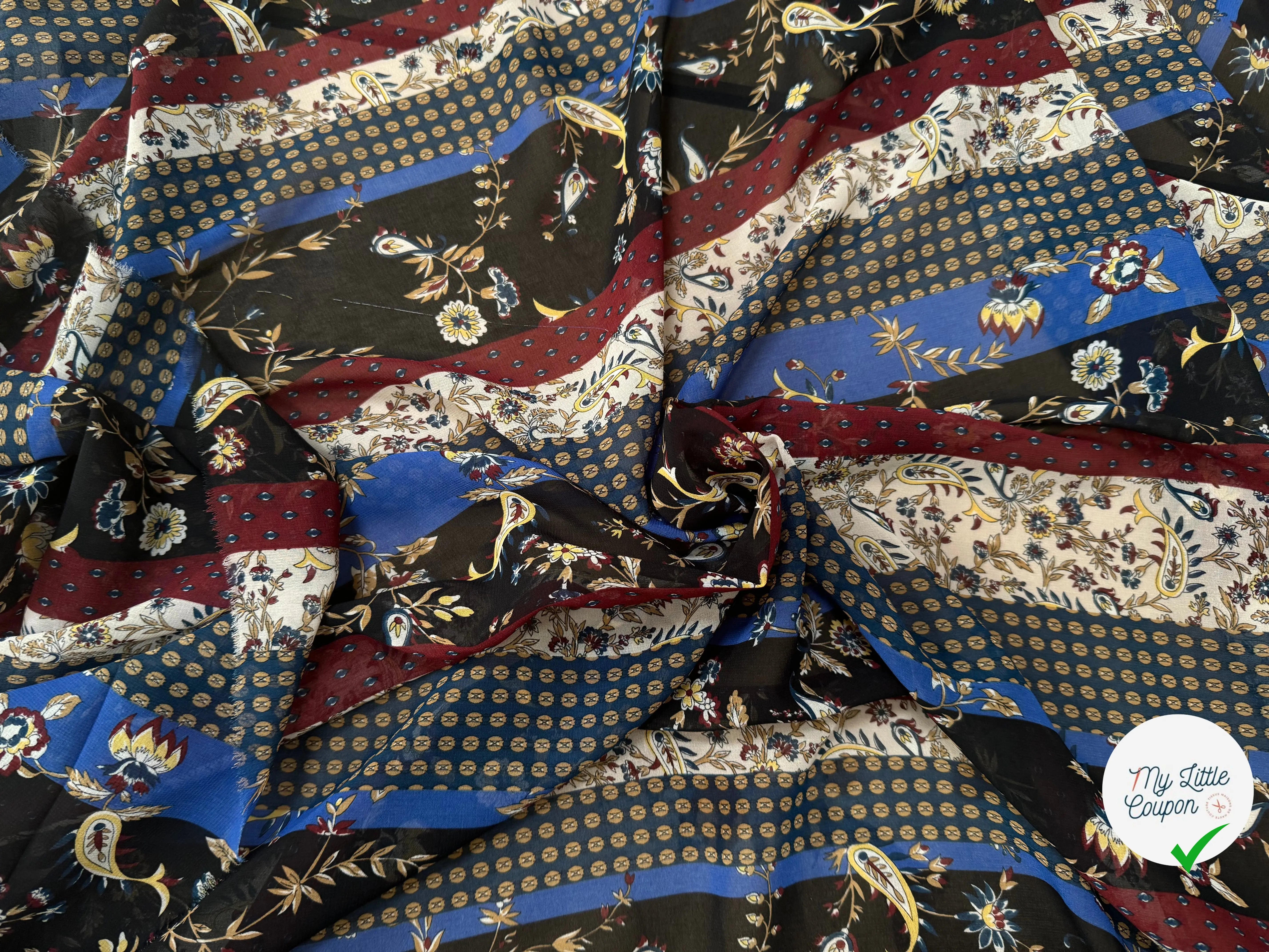 CREPE LEGER RAYURES WINTER STRIPES - My Little Coupon